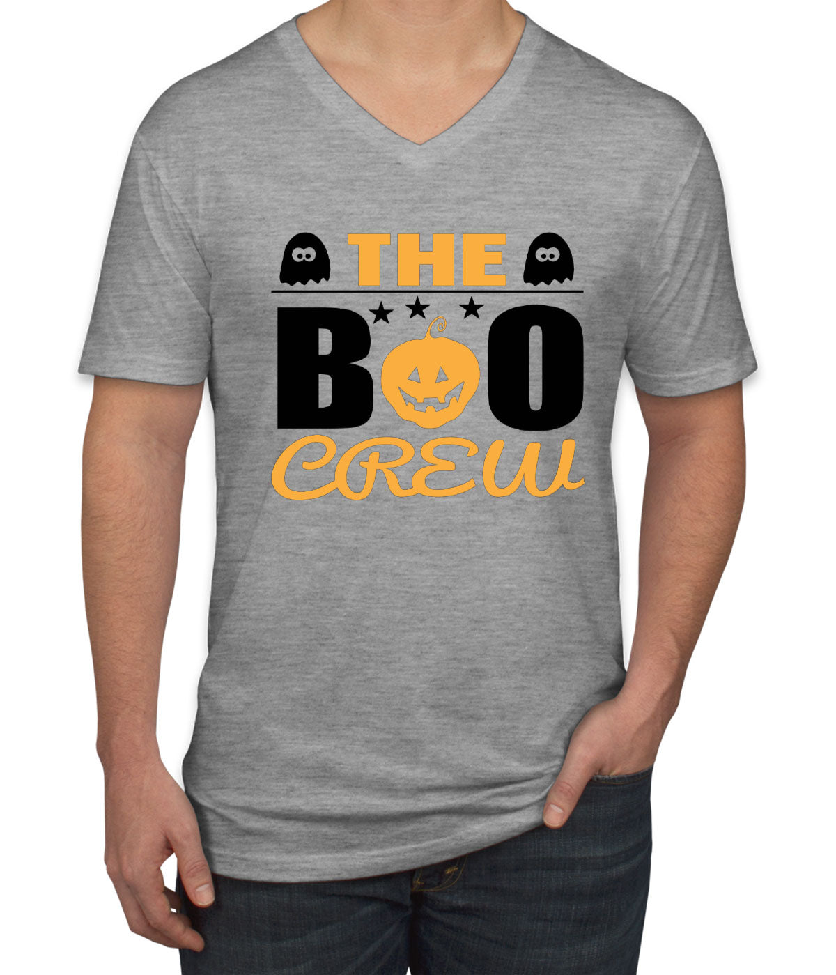 The Boo Crew Halloween Men's V Neck T-shirt