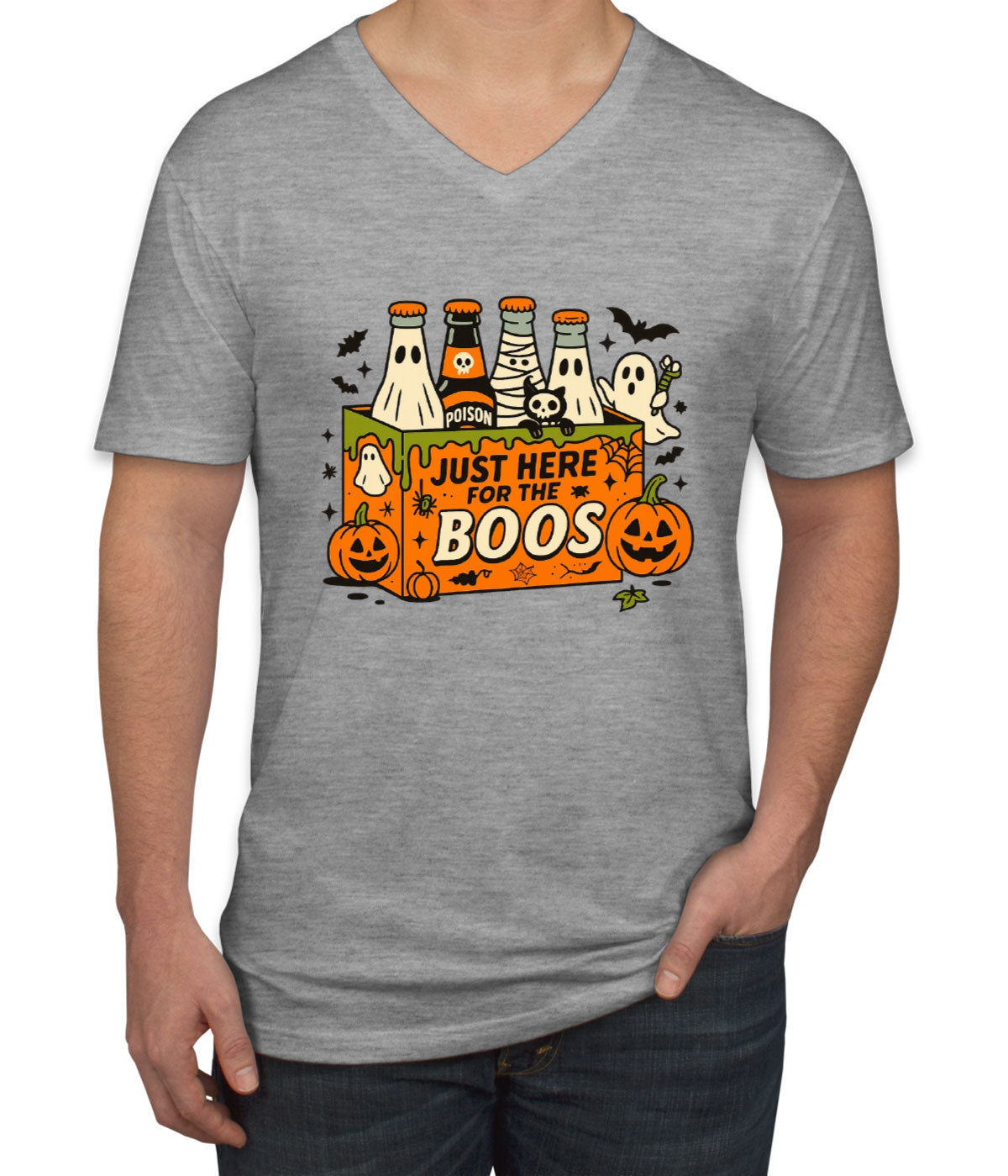Just Here For The Boos Halloween Men's V Neck T-shirt