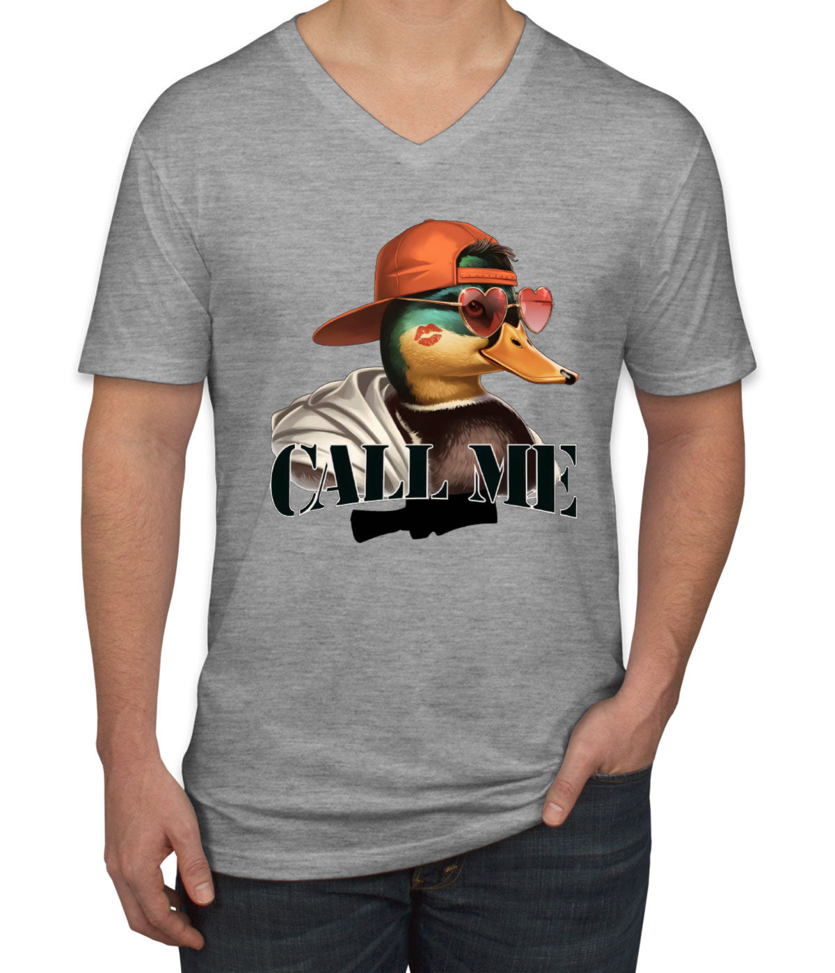 Duck Hunting Call Me Men's V Neck T-shirt
