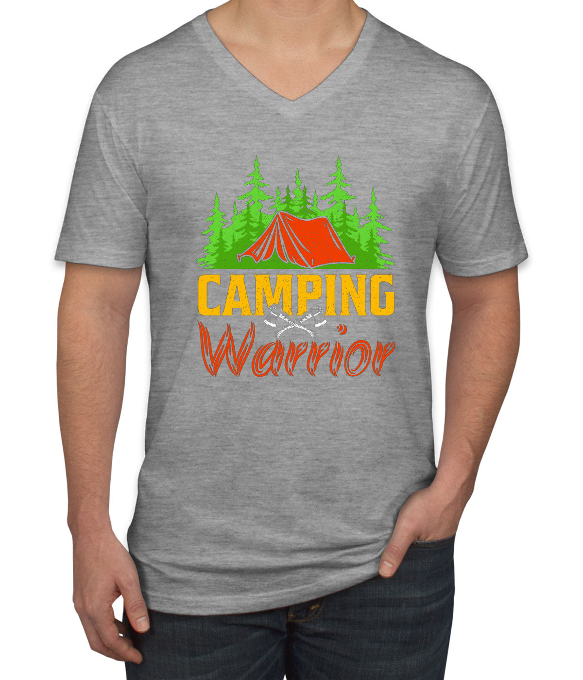 Camping Warrior Men's V Neck T-shirt