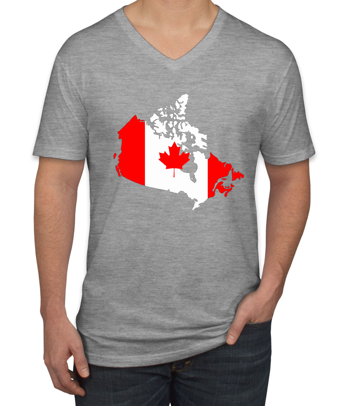 Canada Map Canada Flag Men's V Neck T-shirt