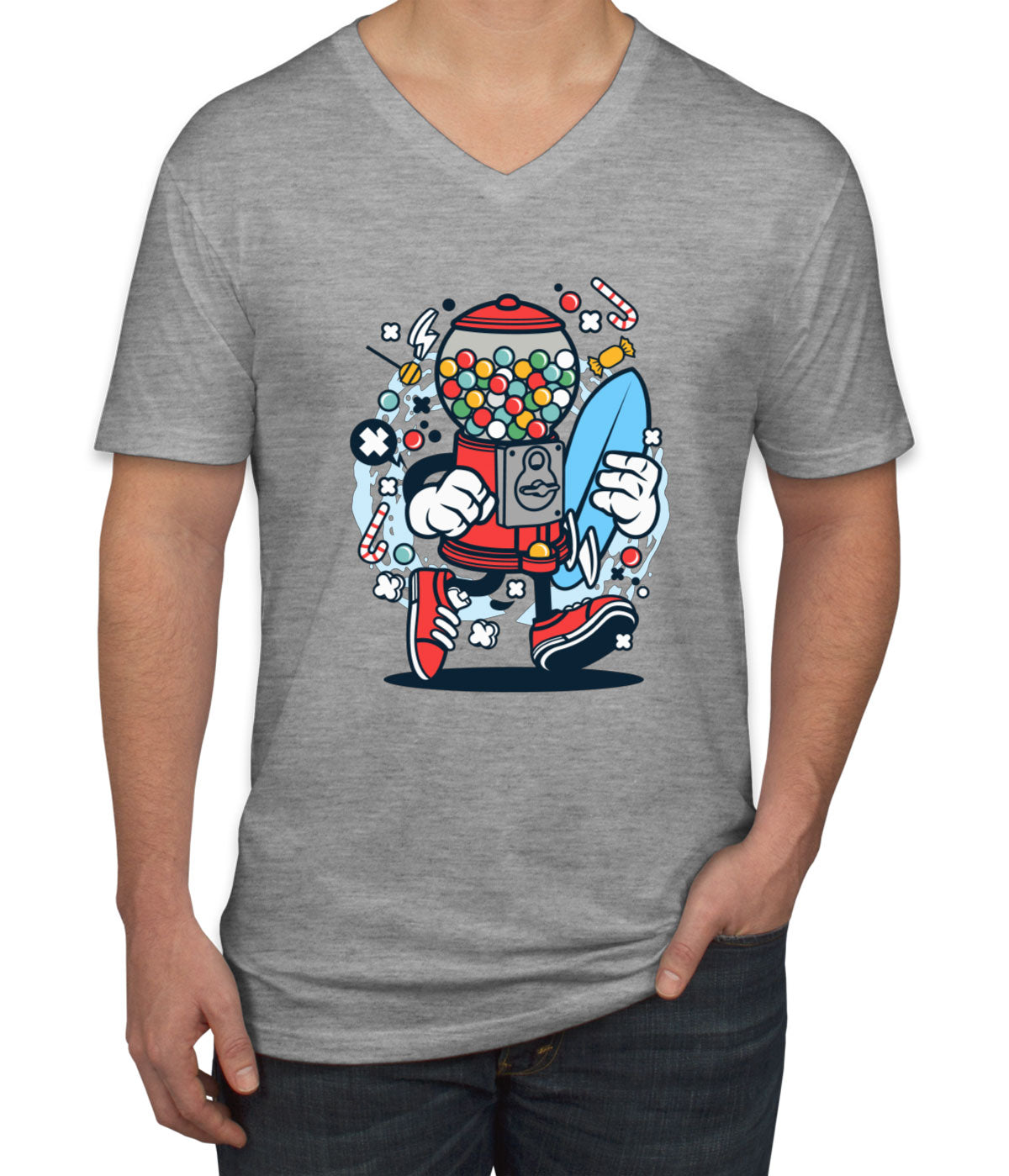 Candy Machine Surfer Men's V Neck T-shirt