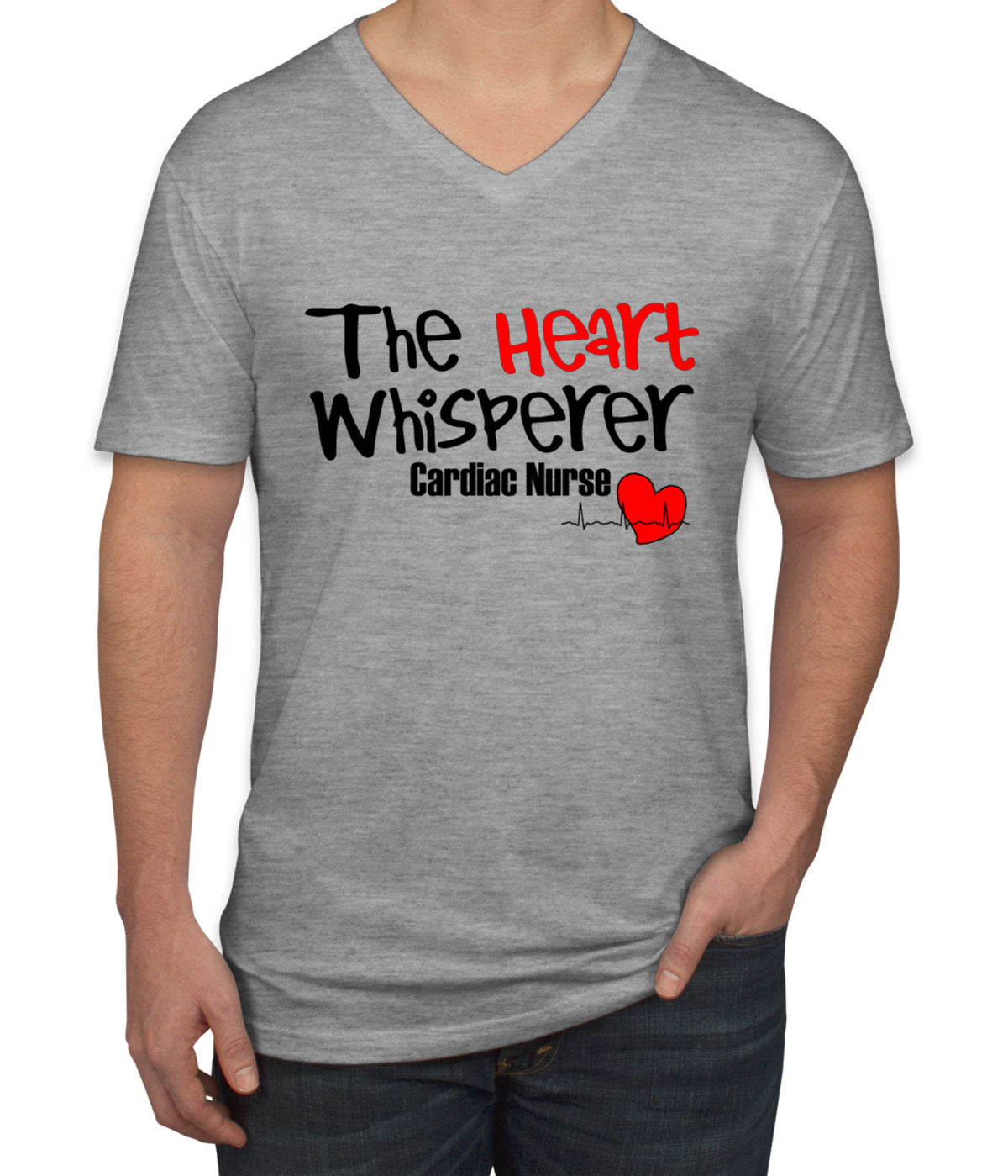 The Heart Whisperer Cardiac Nurse Men's V Neck T-shirt