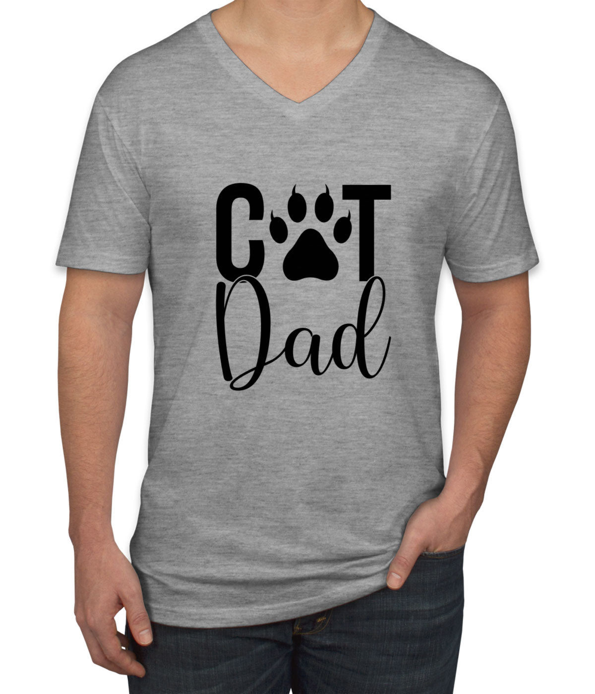 Cat Dad Men's V Neck T-shirt