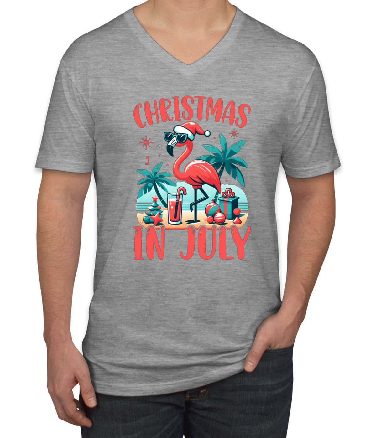 Christmas In July Men's V Neck T-shirt