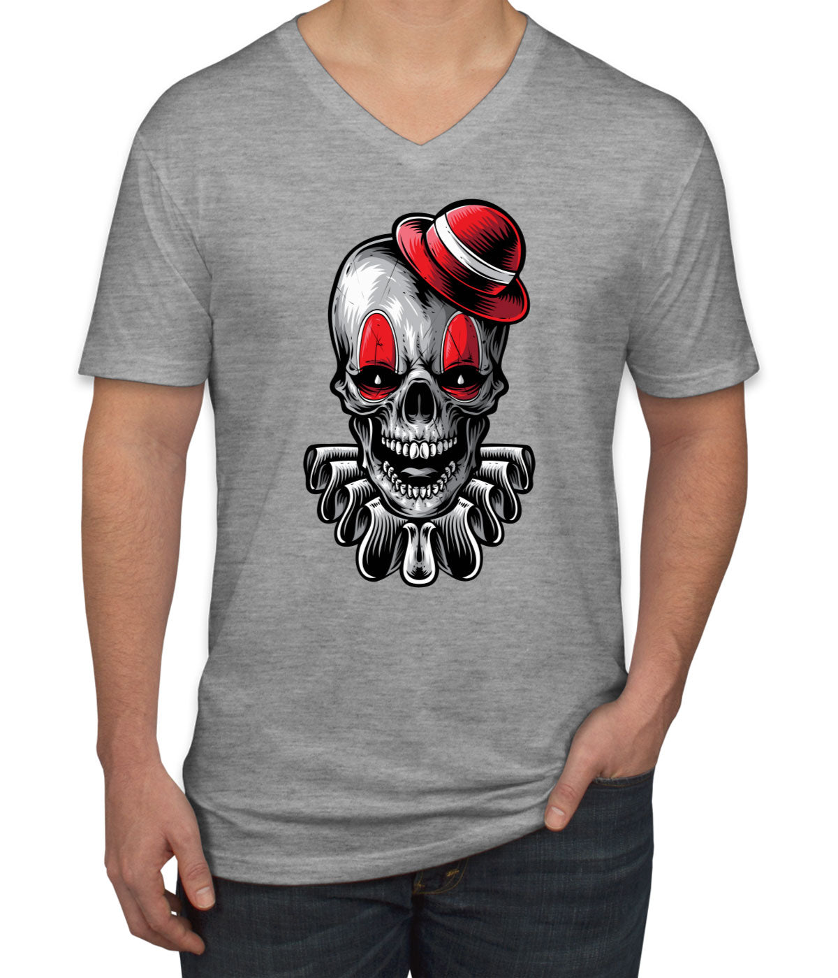 Clown Skull Men's V Neck T-shirt