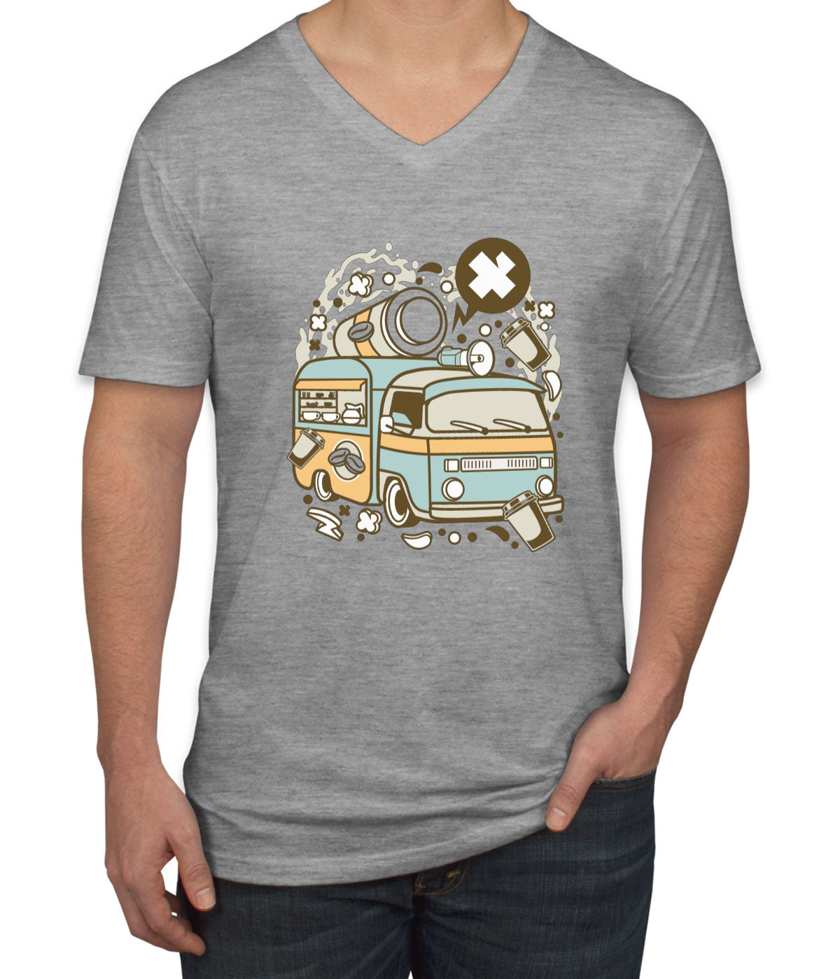 Coffee Van Men's V Neck T-shirt