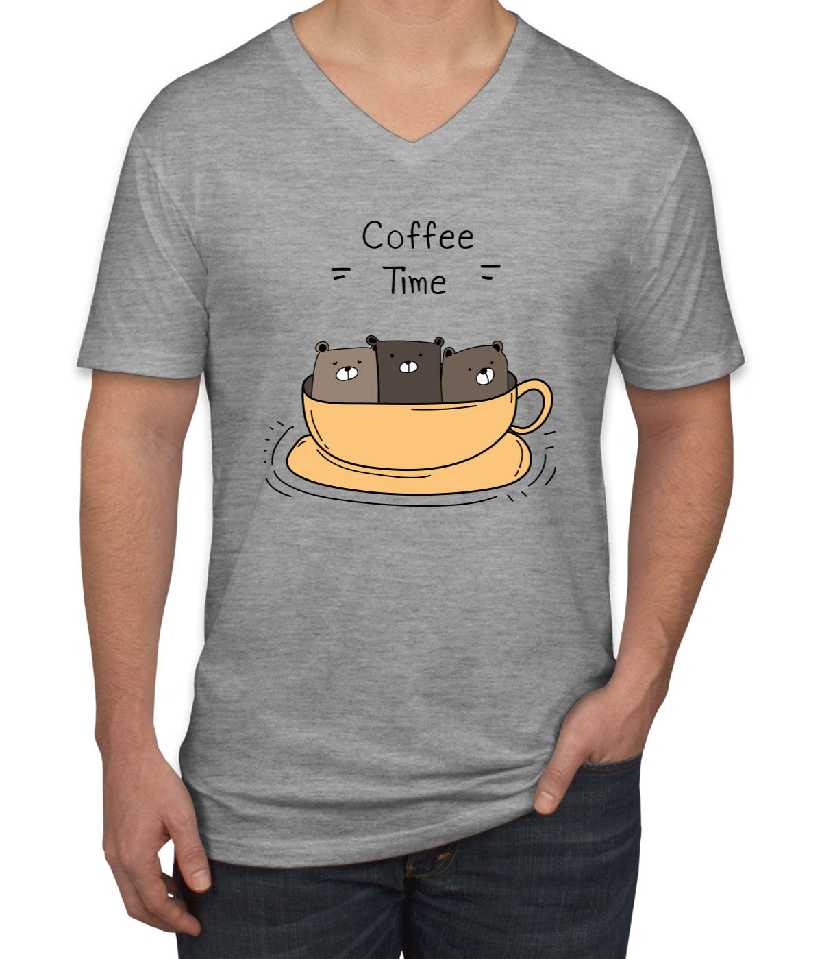 Coffee Time Men's V Neck T-shirt