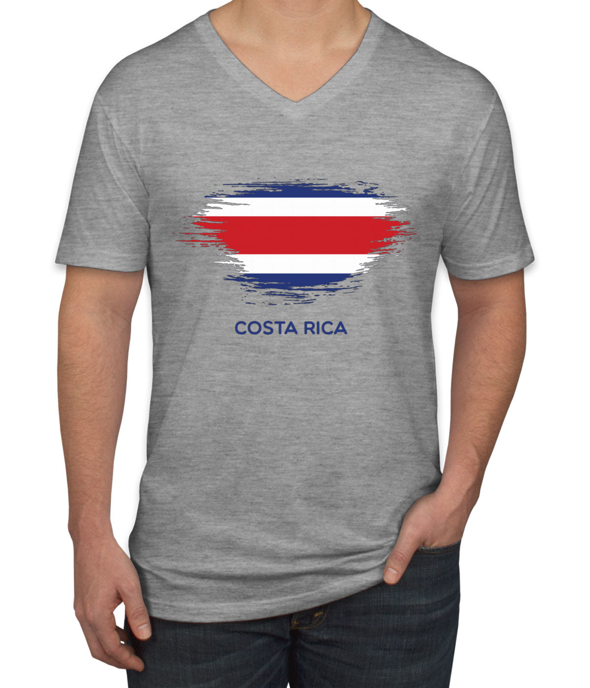 Costa Rica Flag Men's V Neck T-shirt