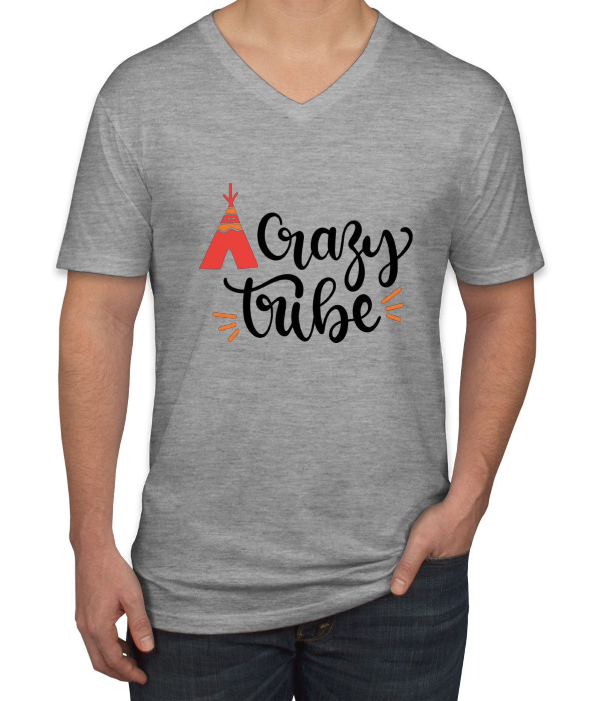 Crazy Tribe Camping Men's V Neck T-shirt
