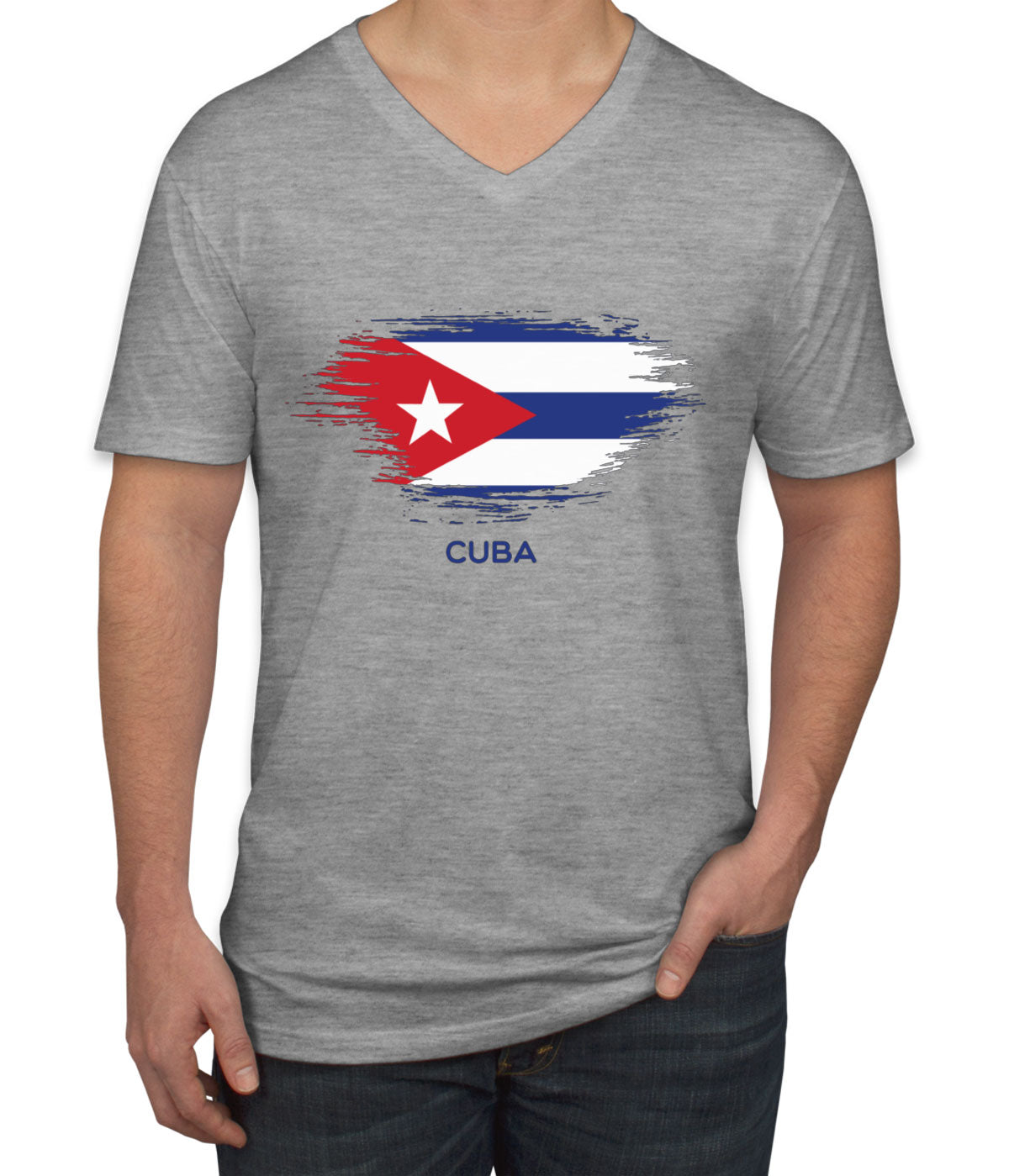 Cuba Flag Men's V Neck T-shirt