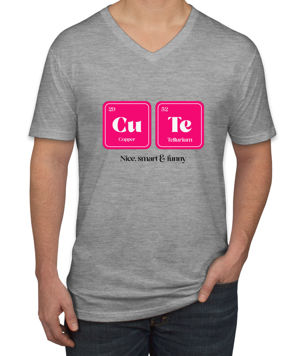 Cute Funny Periodic Table Men's V Neck T-shirt