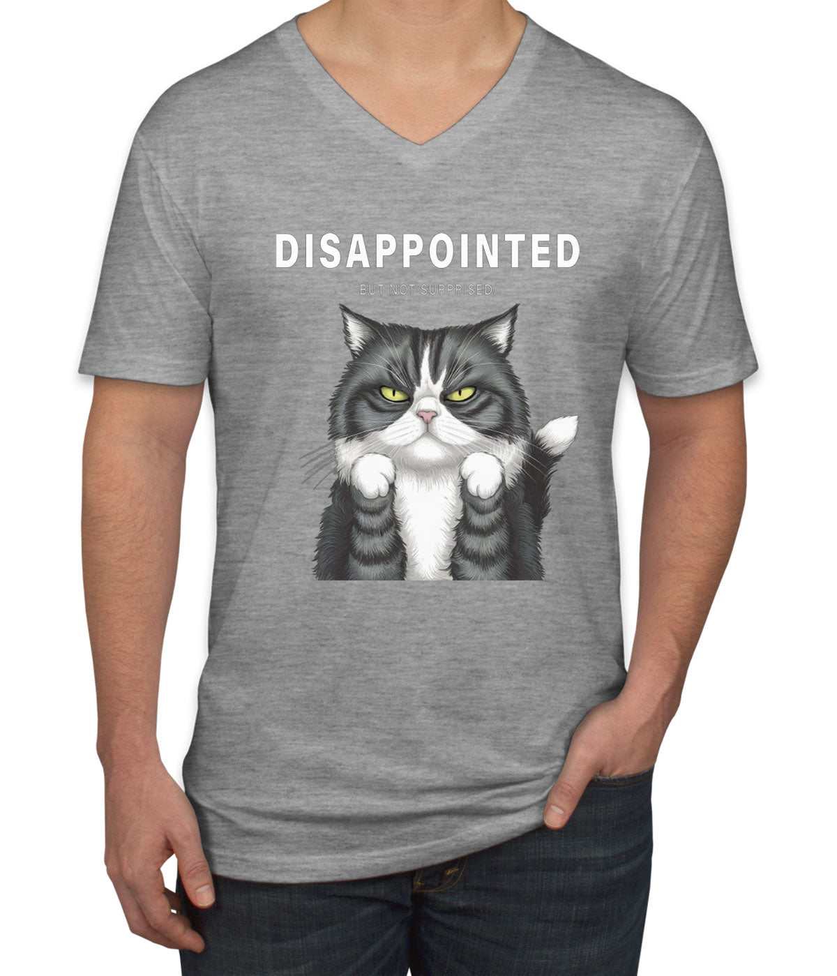 Disappointed Cat Men's V Neck T-shirt