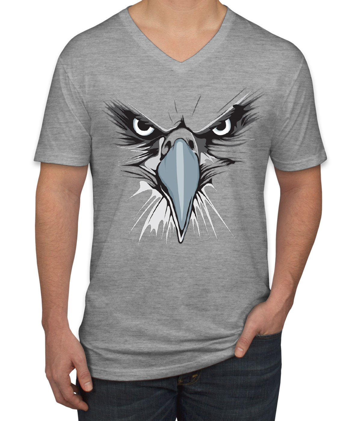 Eagle Face Men's V Neck T-shirt