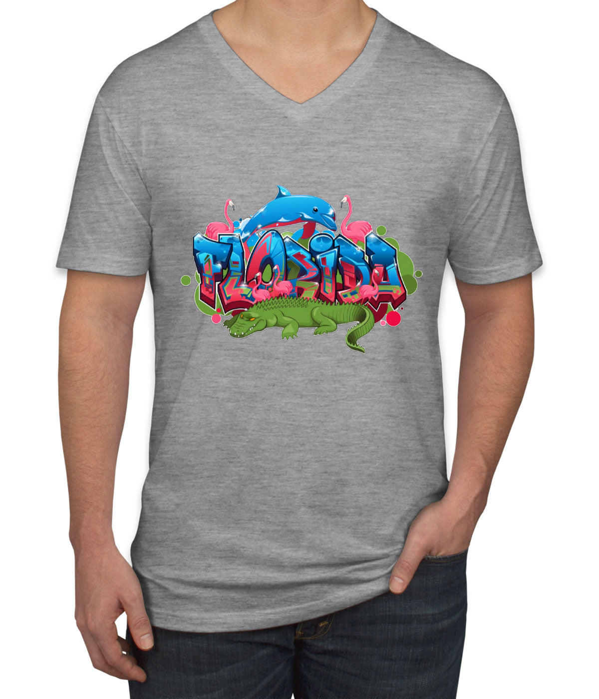 Florida Graffiti Men's V Neck T-shirt