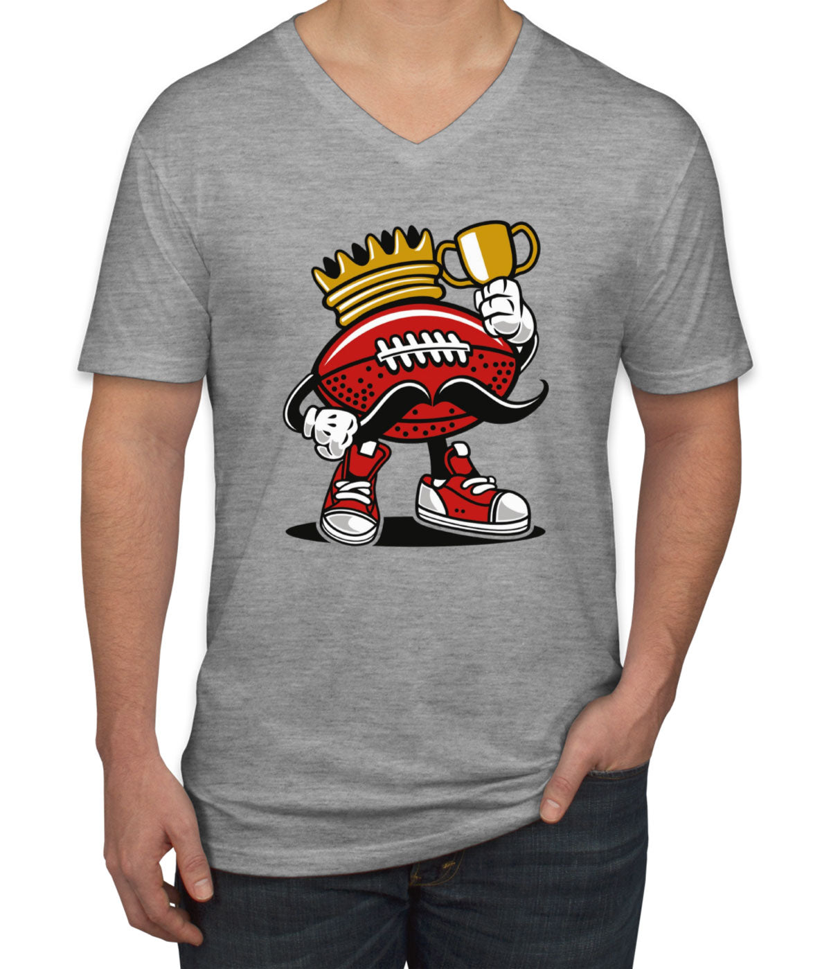 Football King Men's V Neck T-shirt