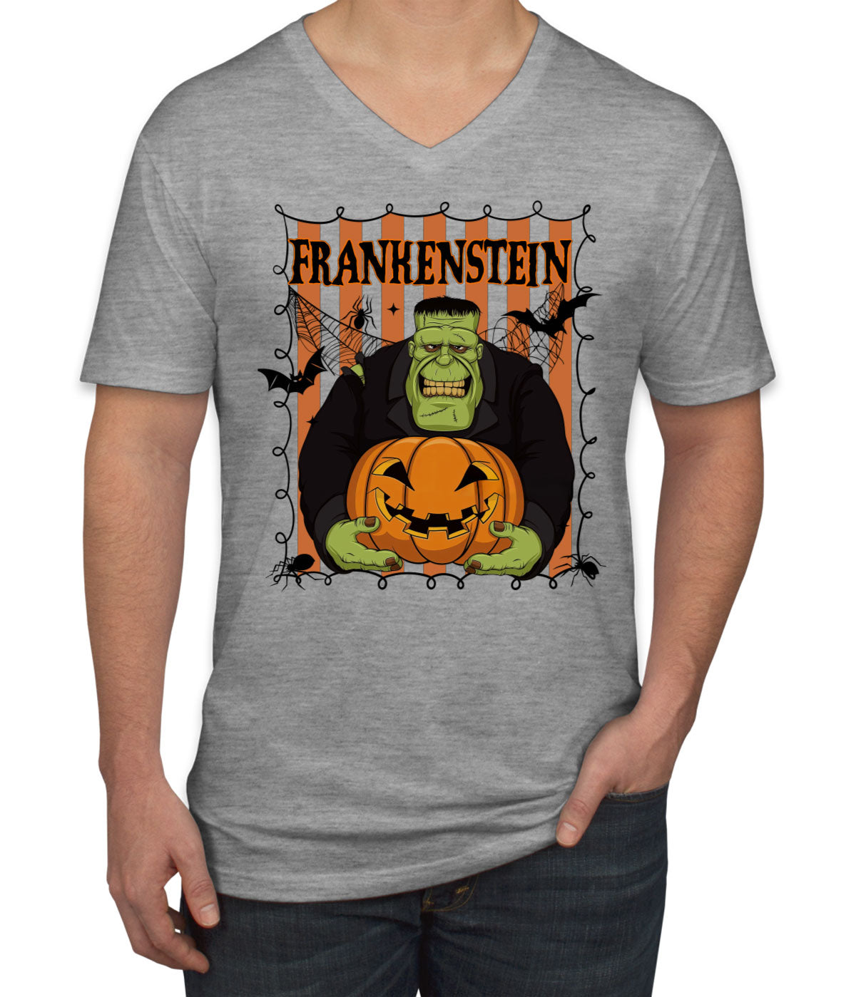 Frankenstein Horror Movie Character Halloween Men's V Neck T-shirt