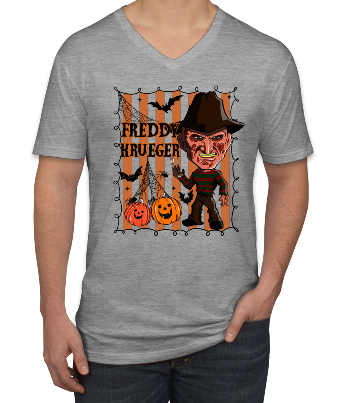 Freddy Horror Movie Character Halloween Men's V Neck T-shirt