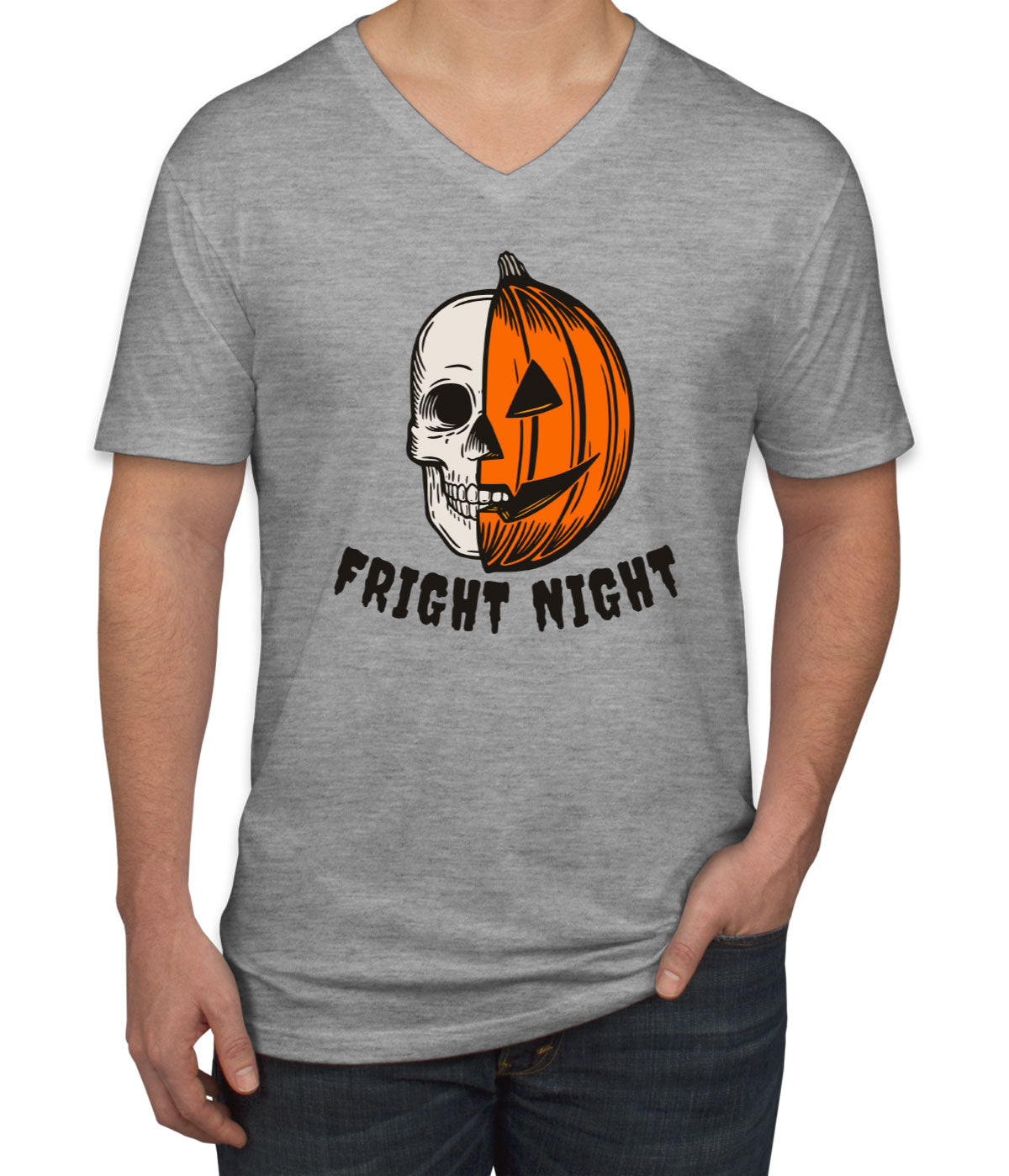 Fright Night Halloween Men's V Neck T-shirt