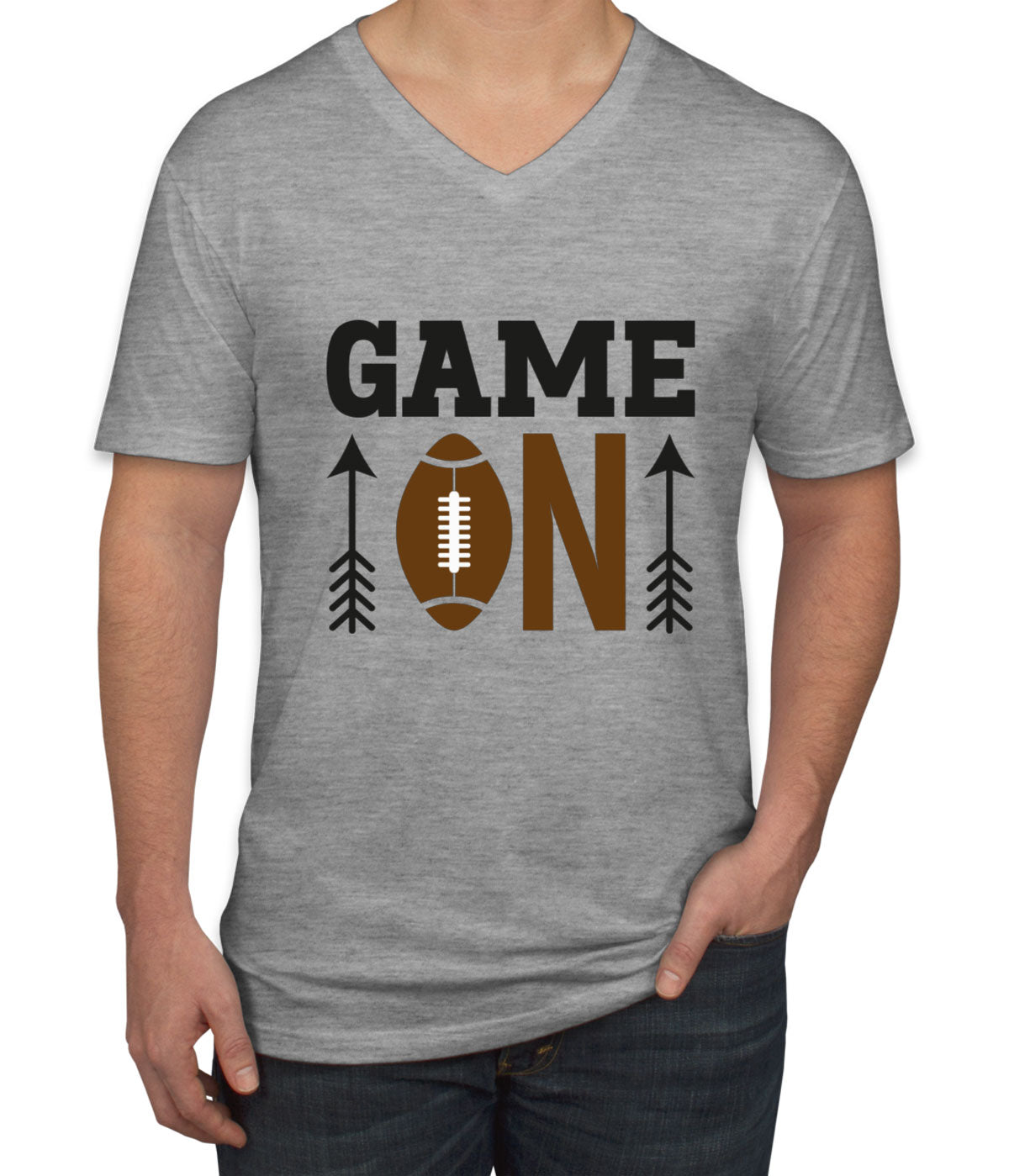 Game On Football Men's V Neck T-shirt