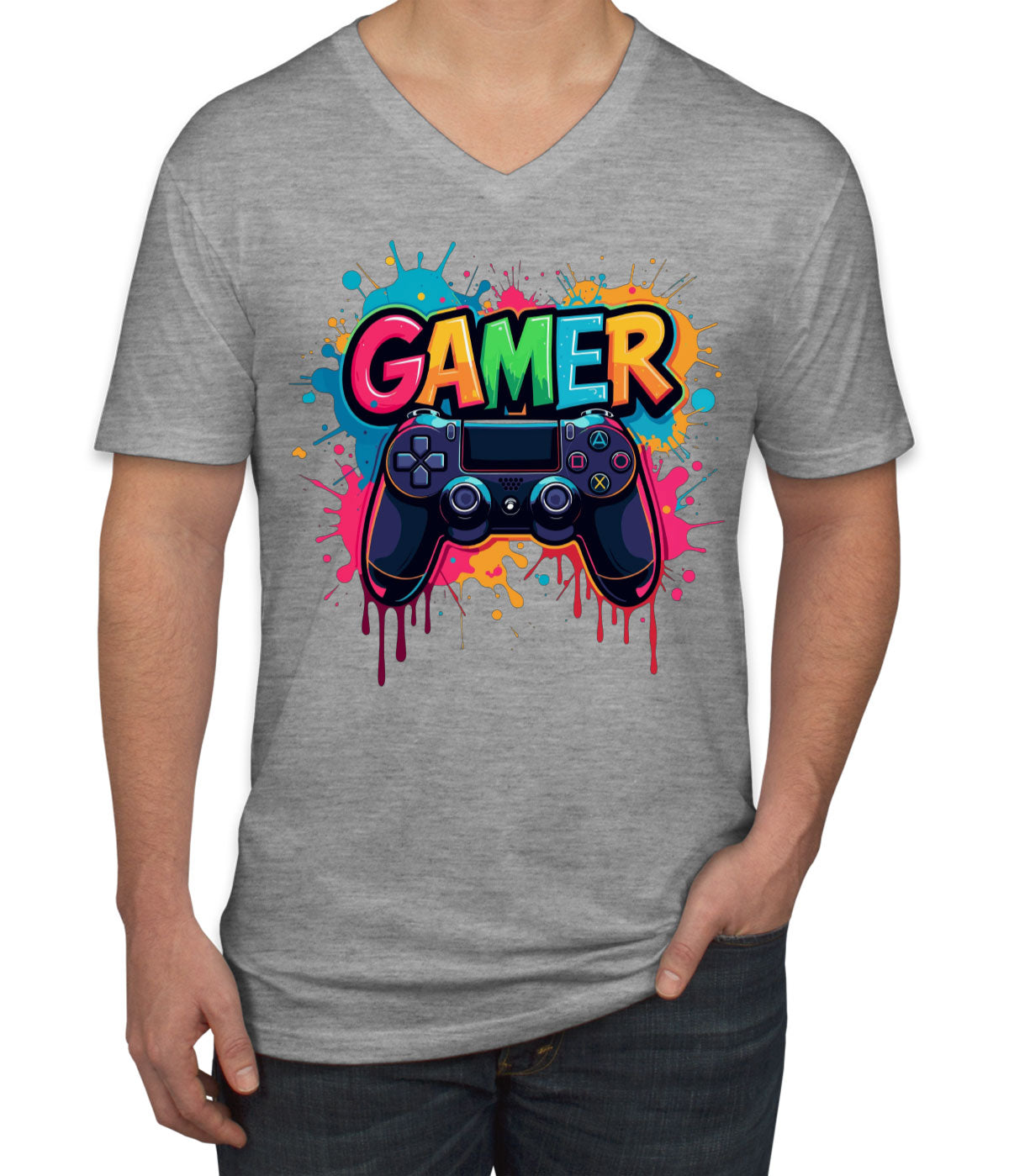 Gamer Gaming Console Men's V Neck T-shirt