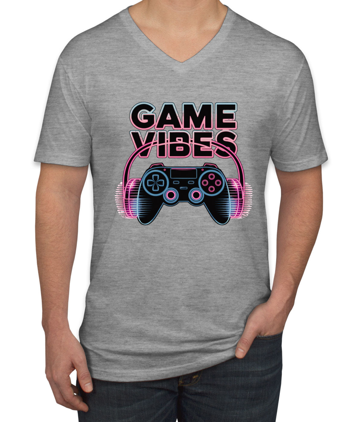 Game Vibes Men's V Neck T-shirt