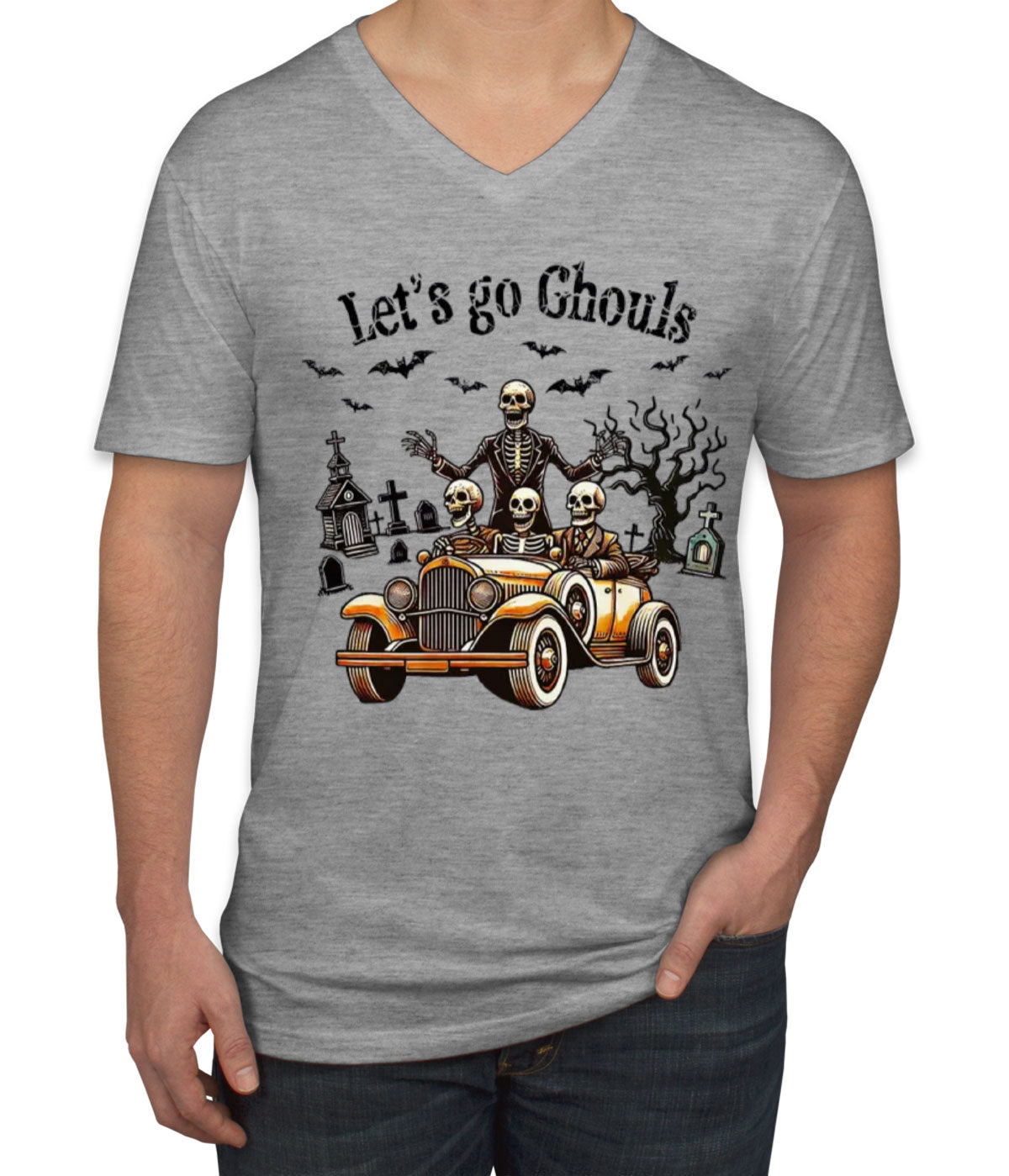 Let's go Ghouls Halloween Men's V Neck T-shirt