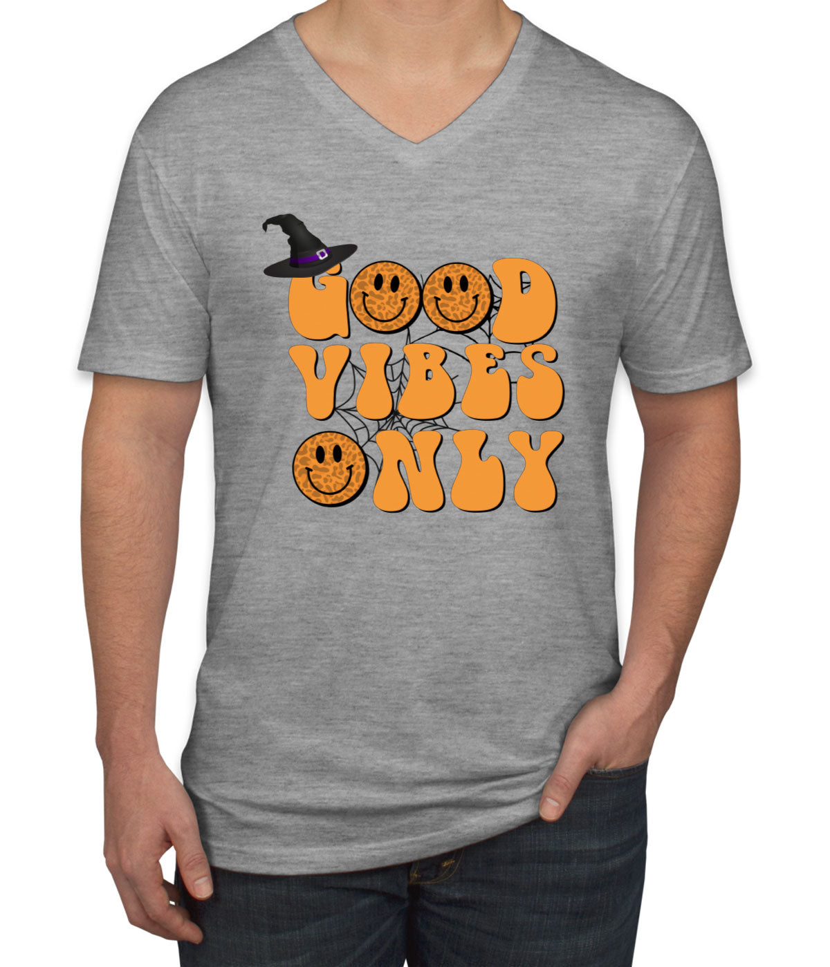 Good Vibes Only Halloween Men's V Neck T-shirt