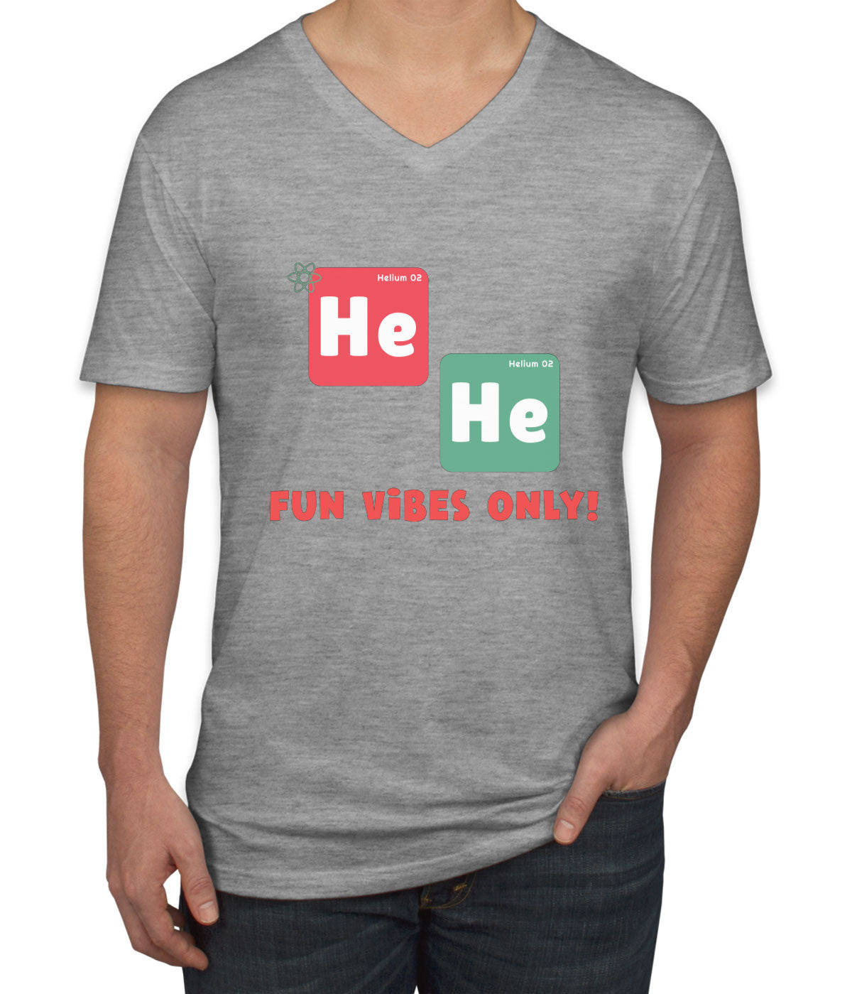 He He Fun Vibes Only Funny Periodic Table Men's V Neck T-shirt