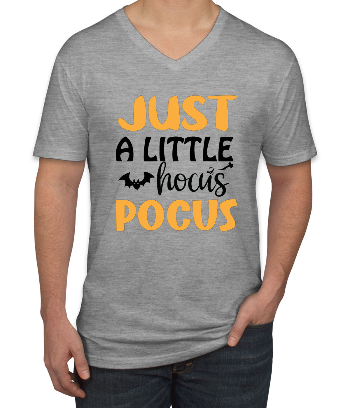 Just A Little Hocus Pocus Halloween Men's V Neck T-shirt