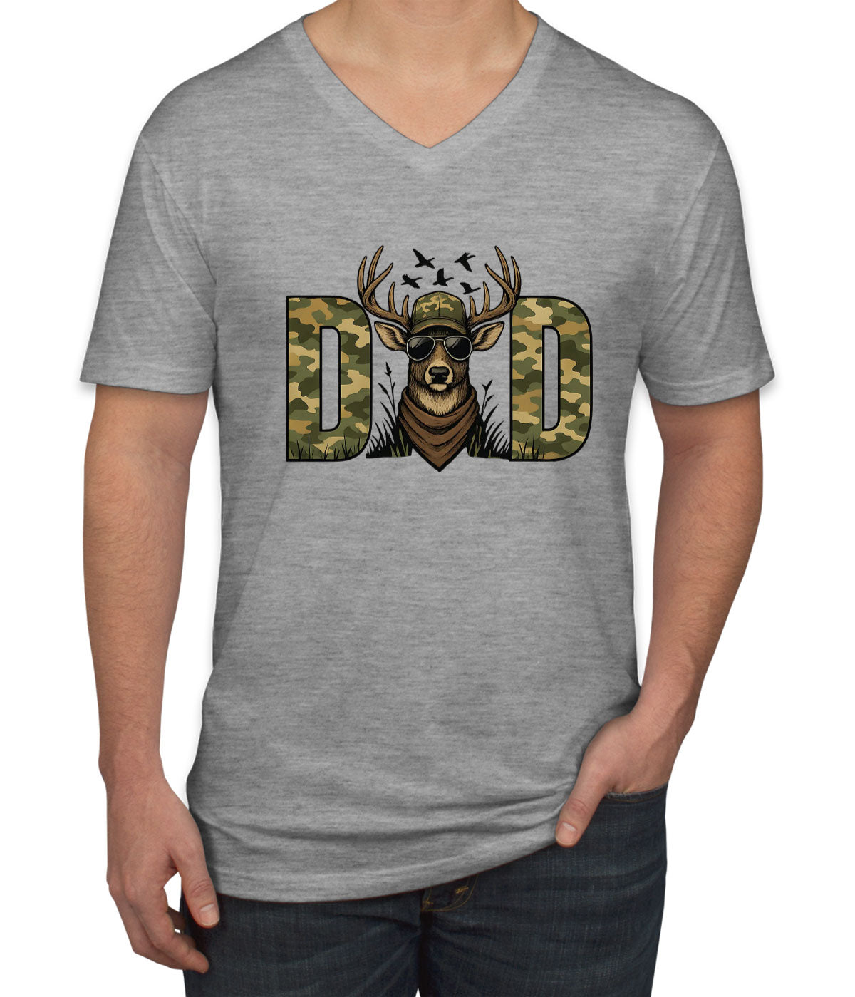 Hunter Dad Father's Day Men's V Neck T-shirt