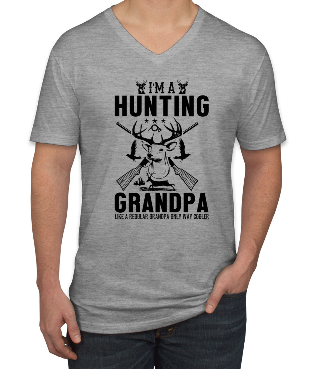 I'm A Hunting Grandpa Men's V Neck T-shirt