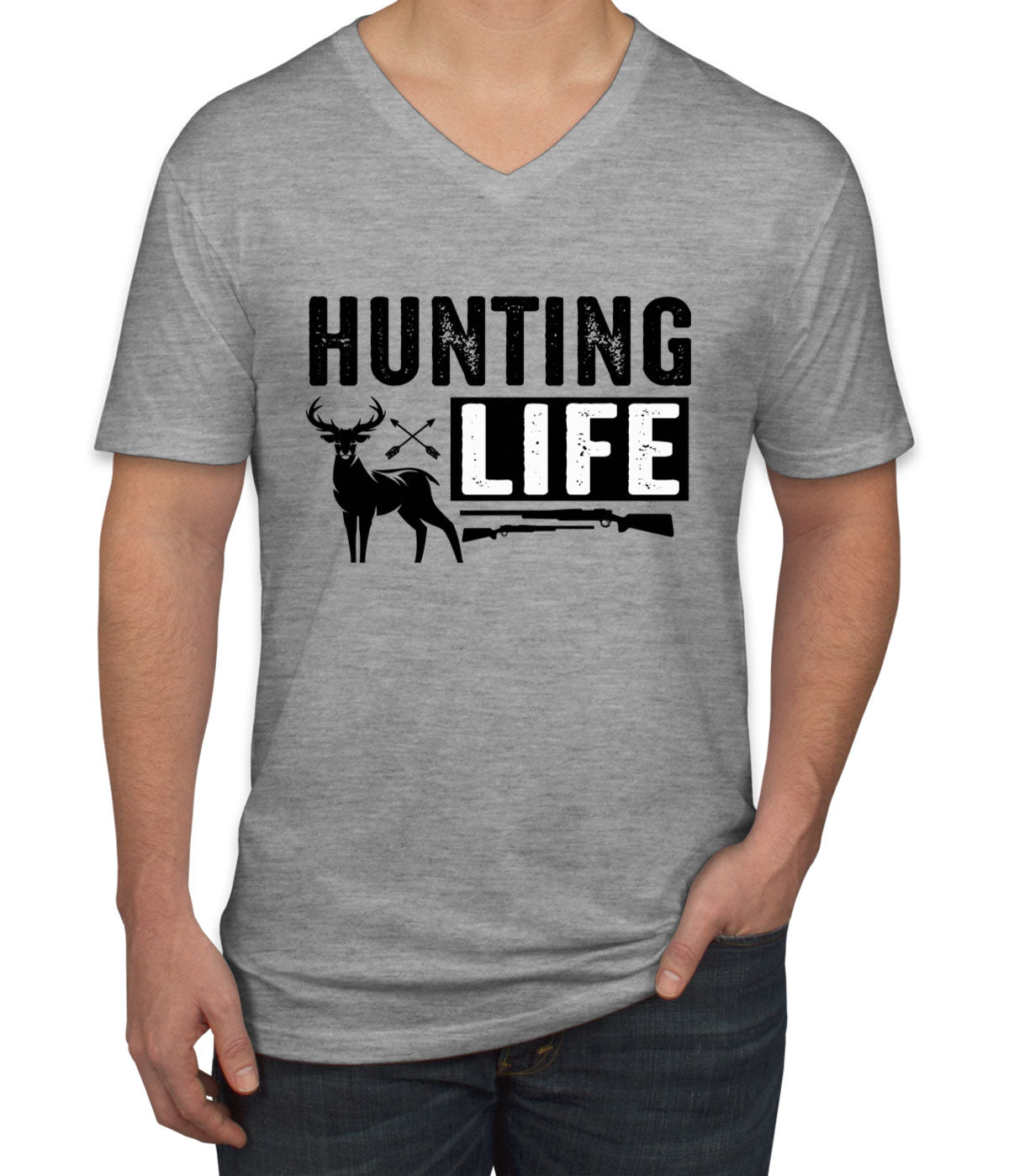 Hunting Life Men's V Neck T-shirt