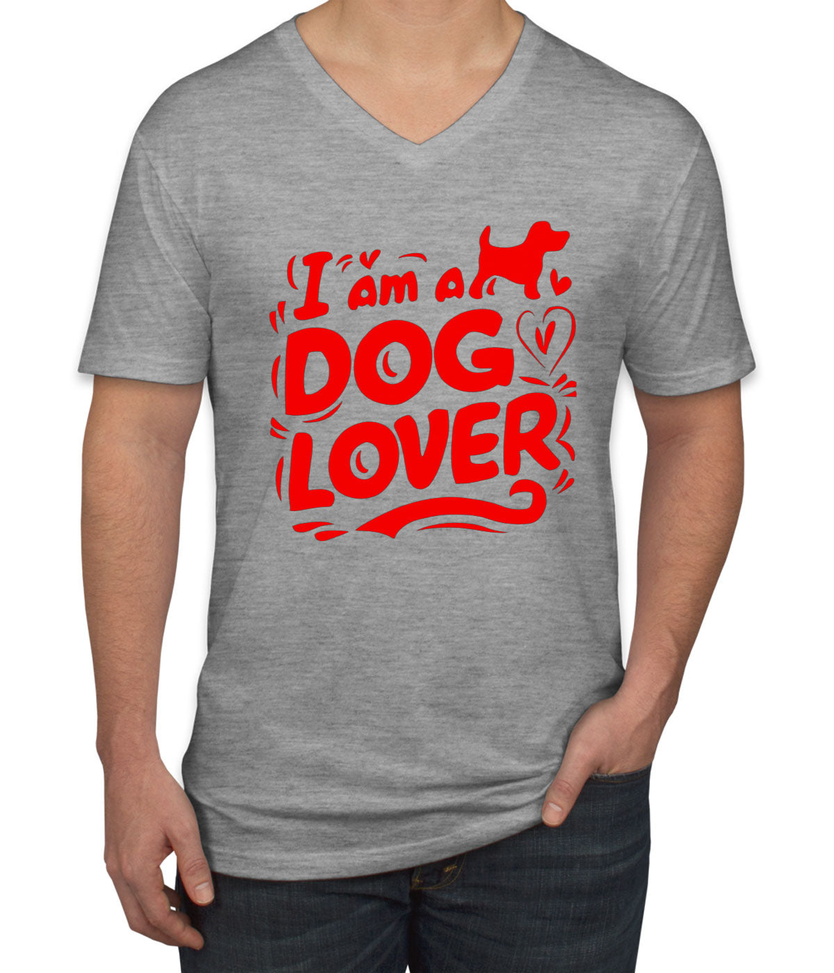 I Am A Dog Lover Men's V Neck T-shirt