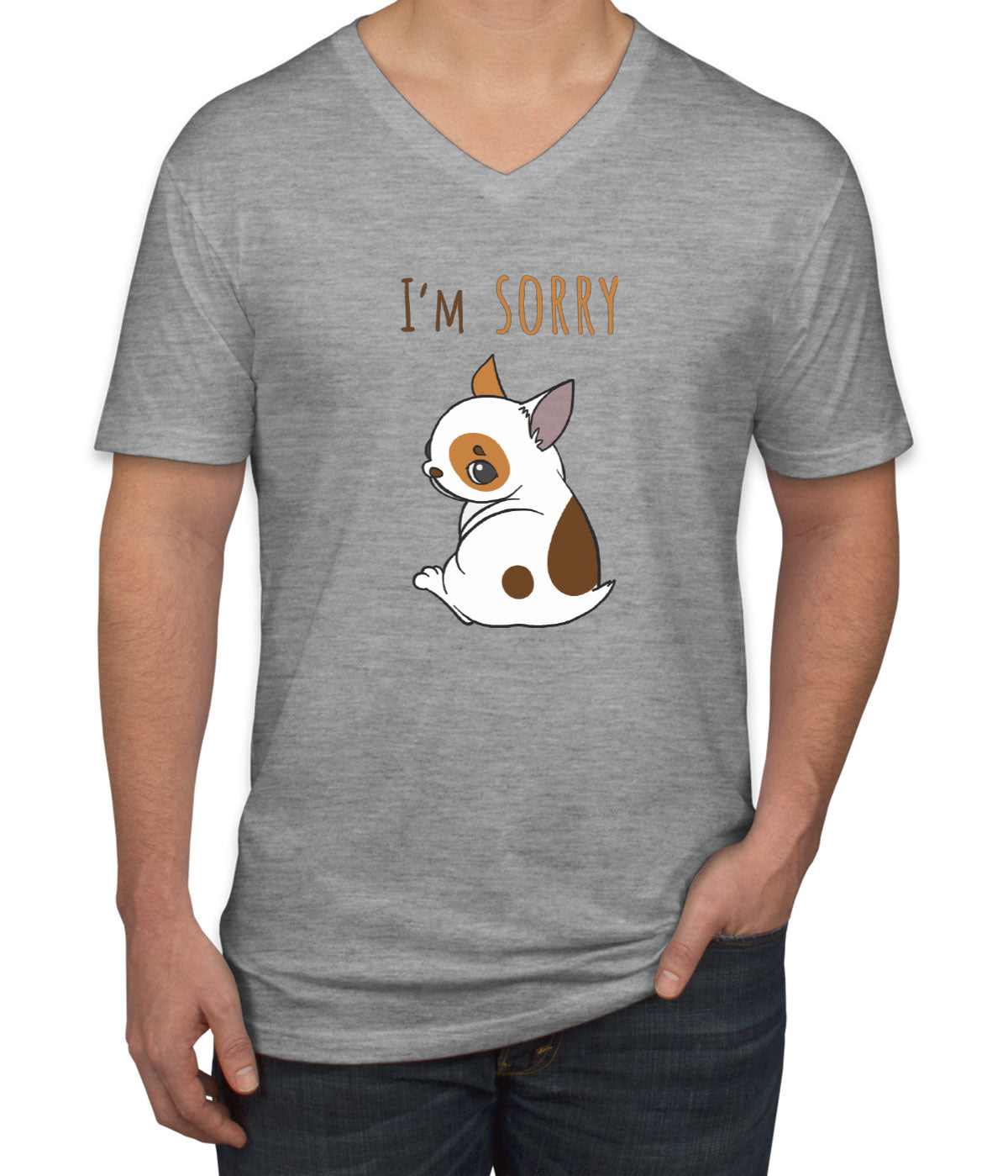 I'm Sorry Men's V Neck T-shirt