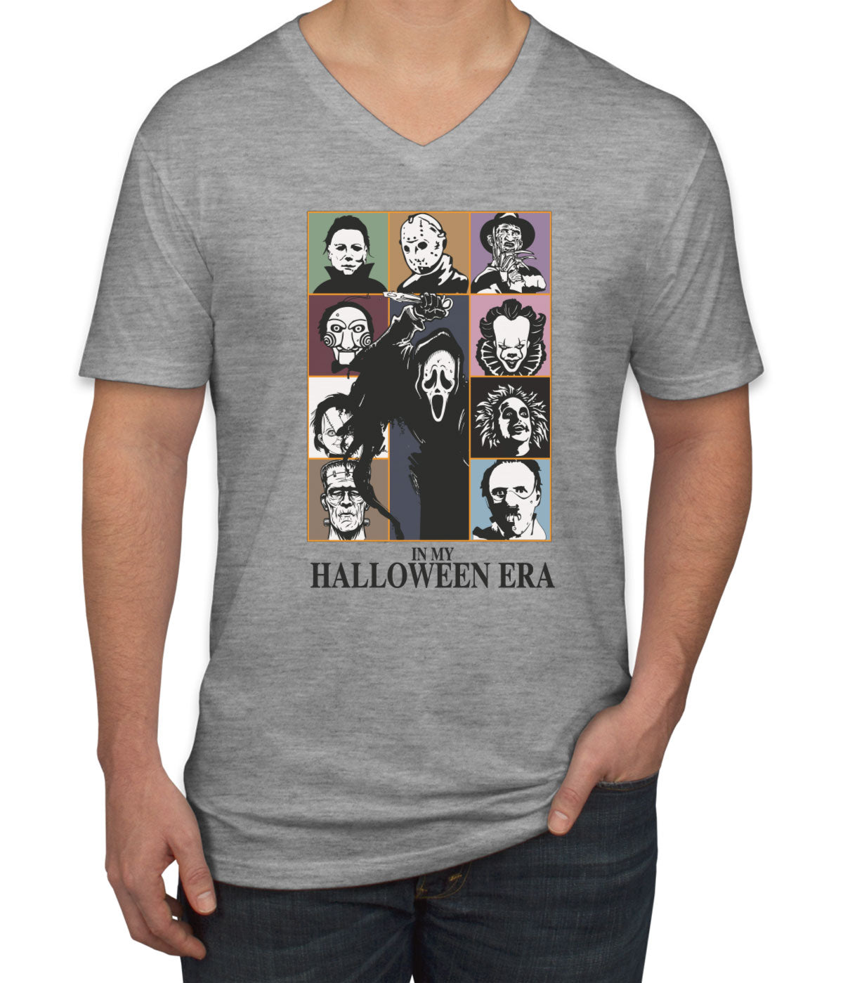 In My Halloween Era Horror Movie Characters Men's V Neck T-shirt