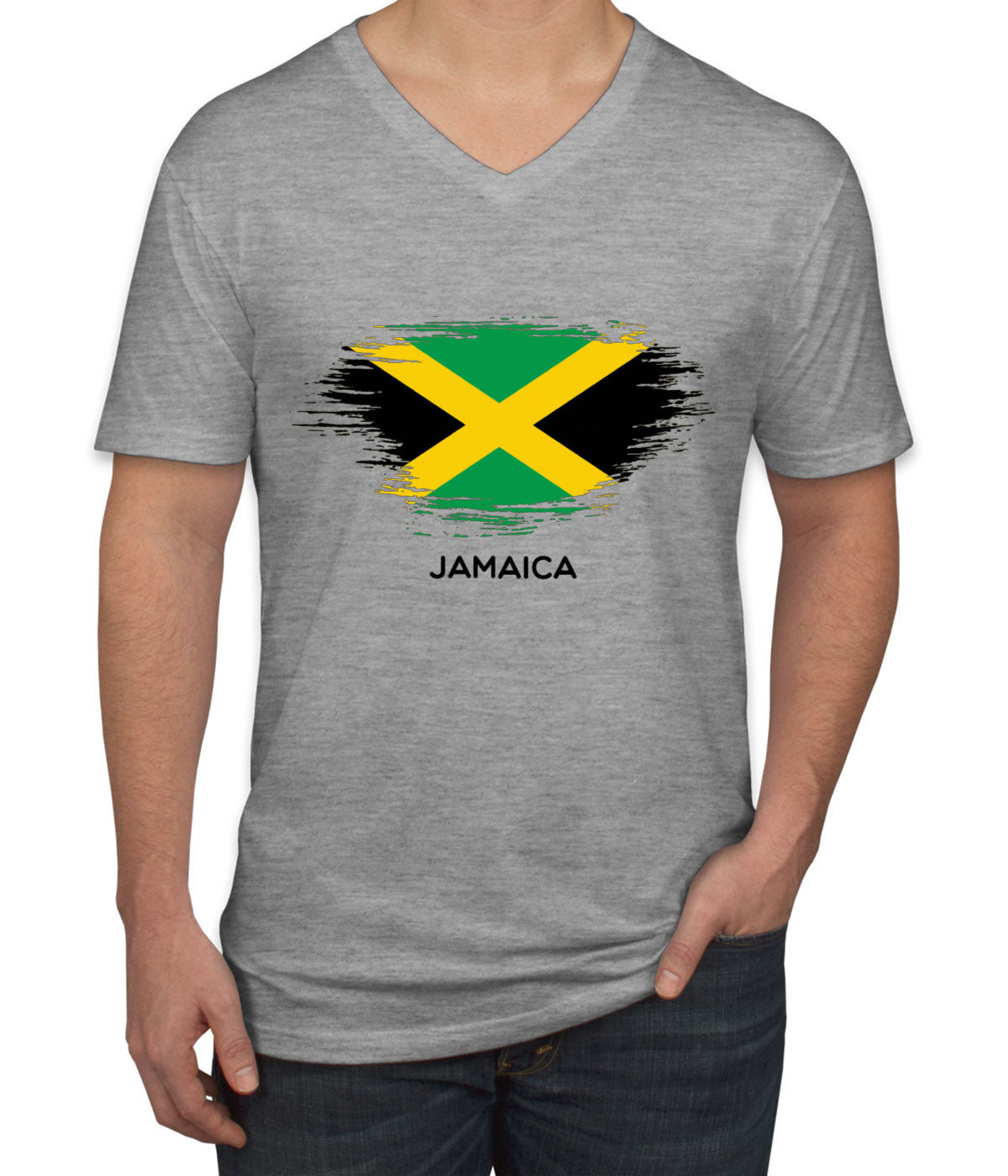 Jamaica Flag Men's V Neck T-shirt