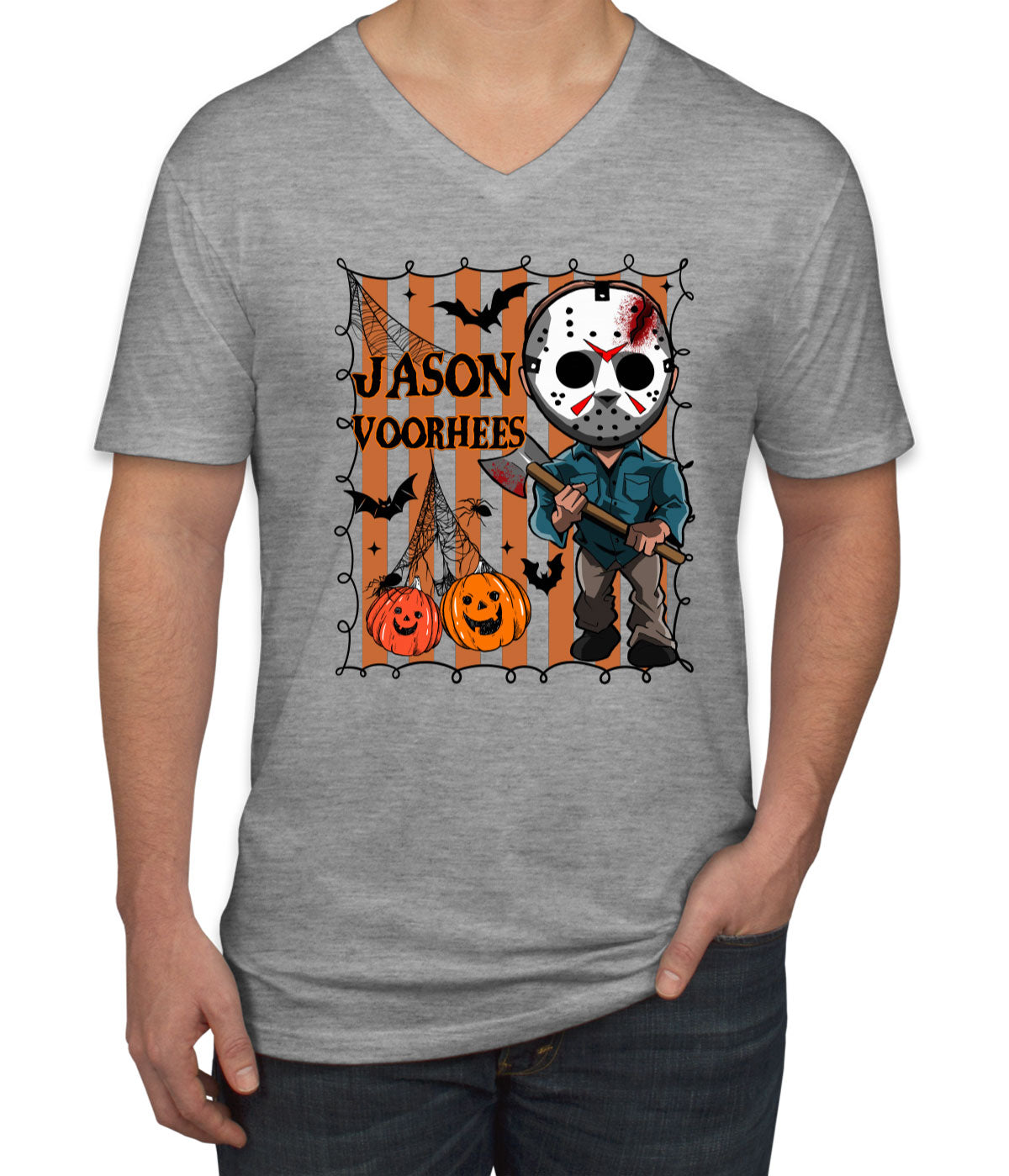 Jason Horror Movie Character Halloween Men's V Neck T-shirt