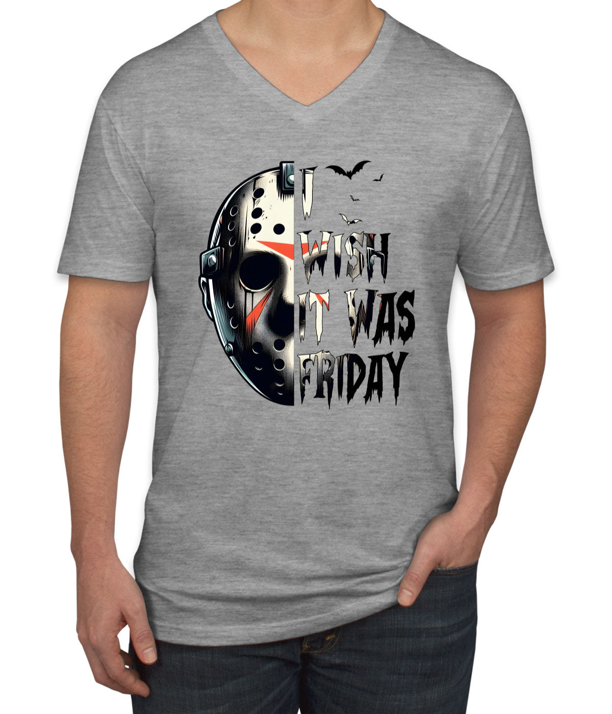 Jason I Wish It Was Friday Halloween Men's V Neck T-shirt
