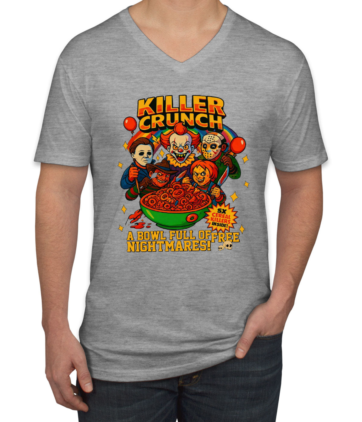 Killer Crunch Halloween Men's V Neck T-shirt