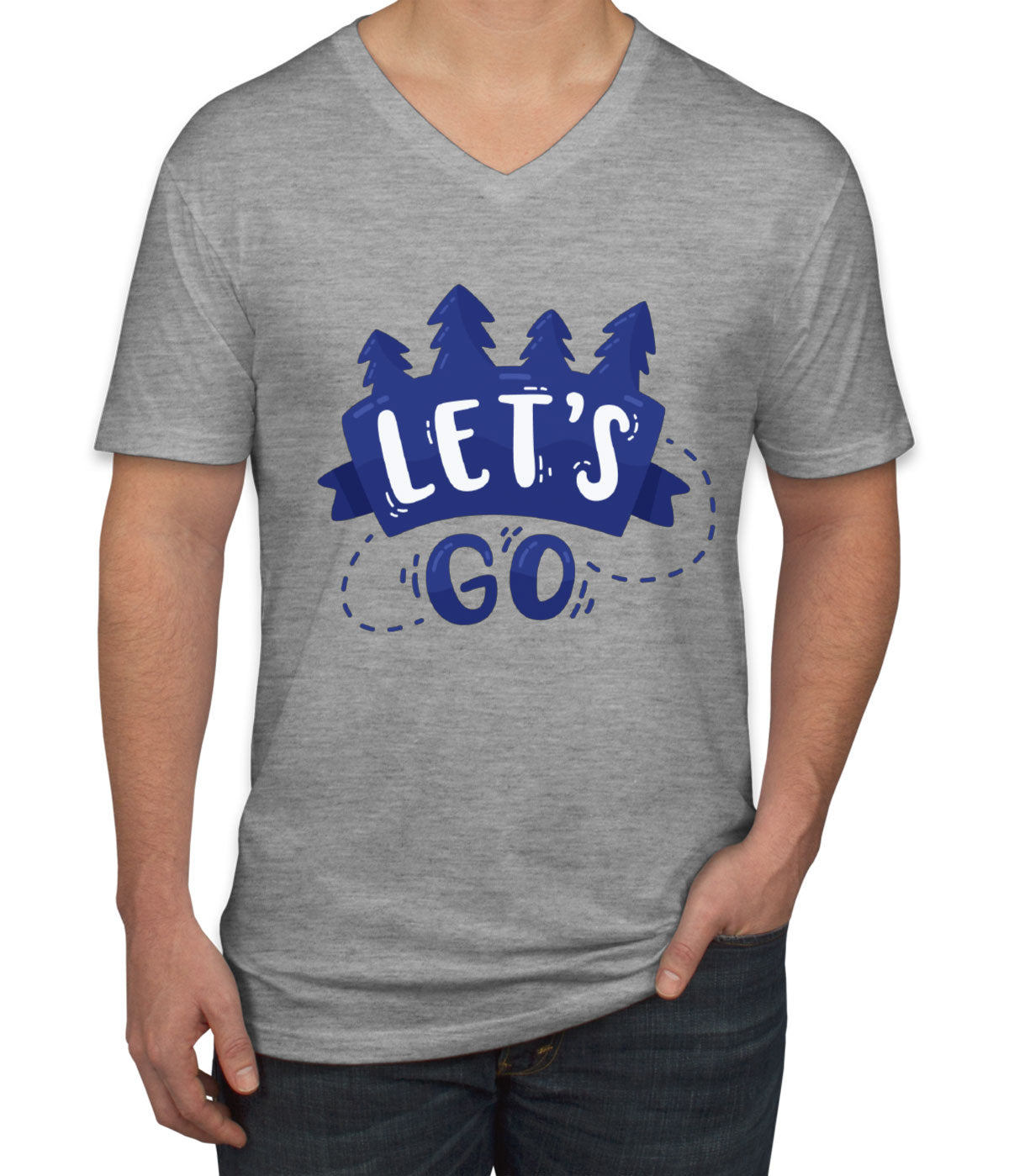 Let's Go Camp Men's V Neck T-shirt