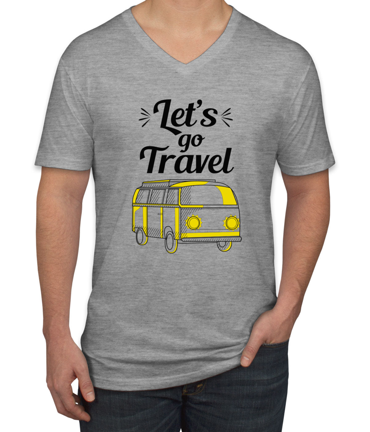 Let's Go Travel Men's V Neck T-shirt