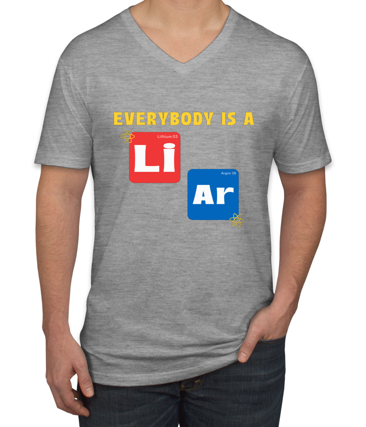 Everybody Is A Liar Funny Periodic Table Men's V Neck T-shirt