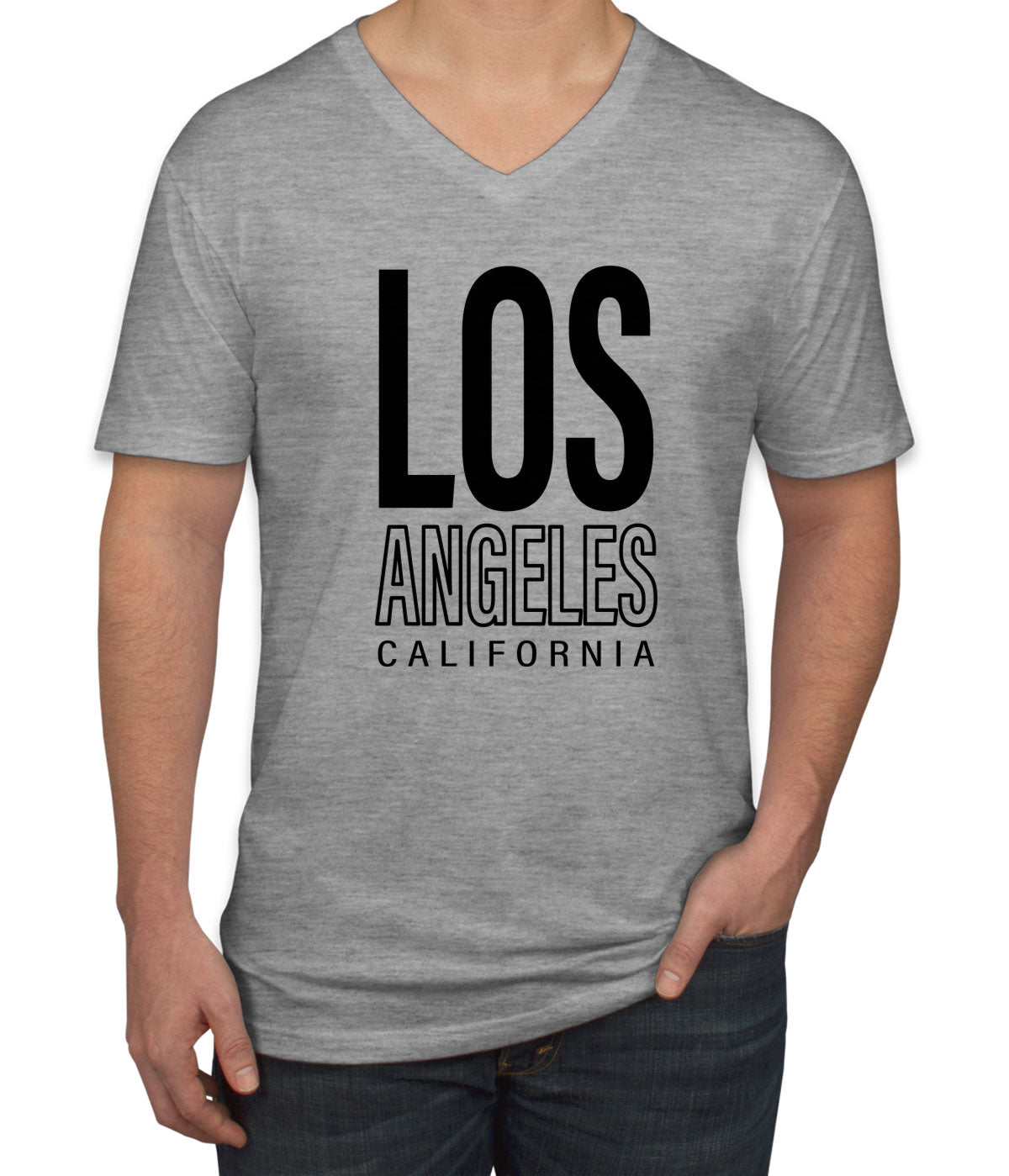 Los Angeles California Men's V Neck T-shirt