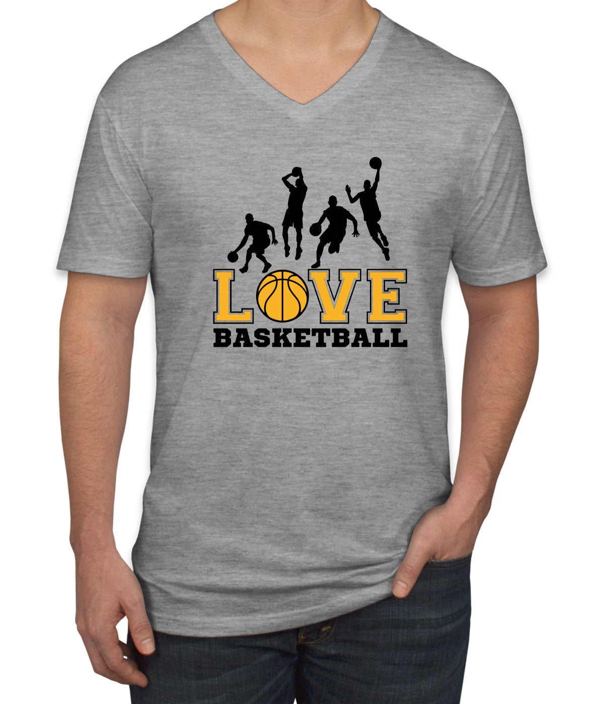 Love Basketball Men's V Neck T-shirt