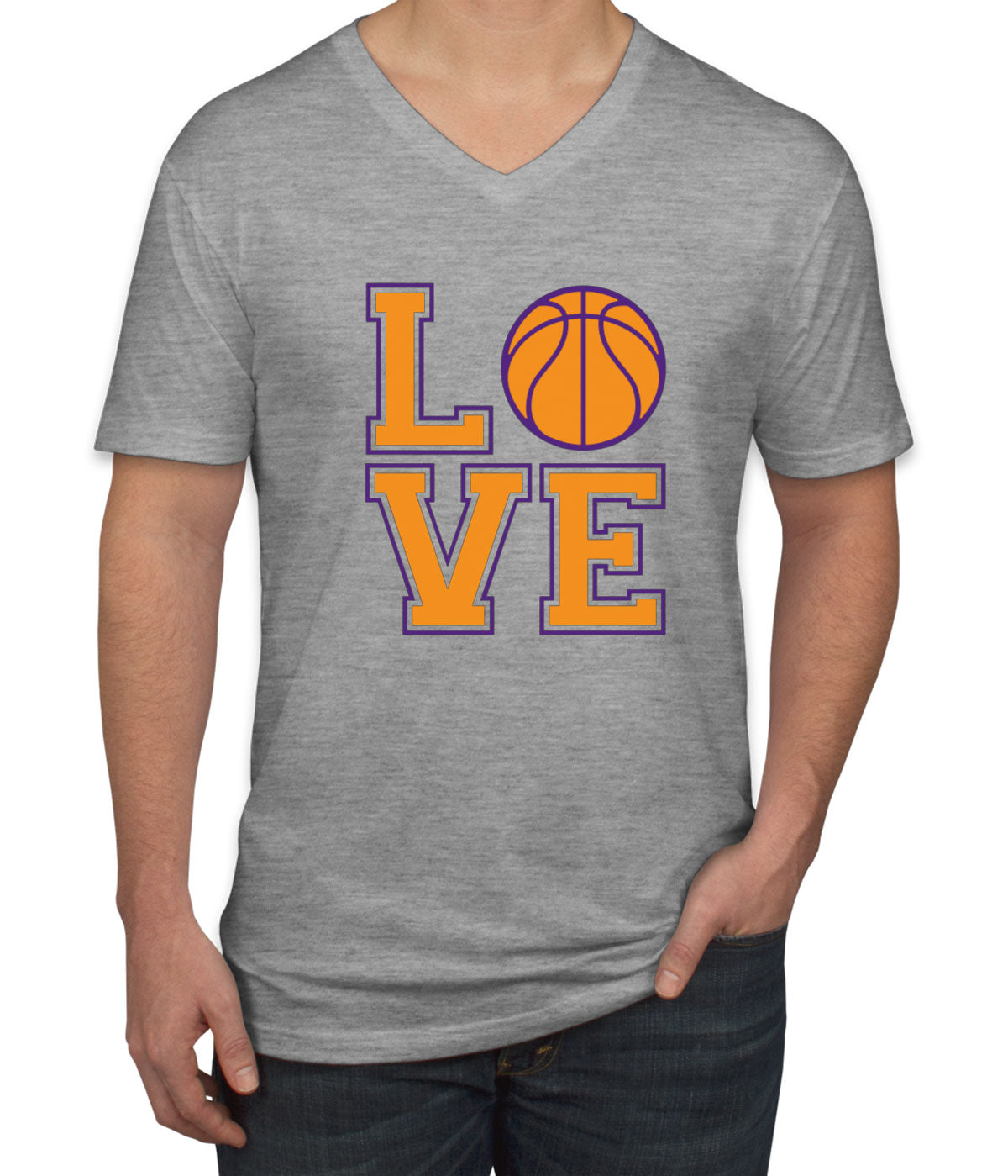 Love Basketball Men's V Neck T-shirt