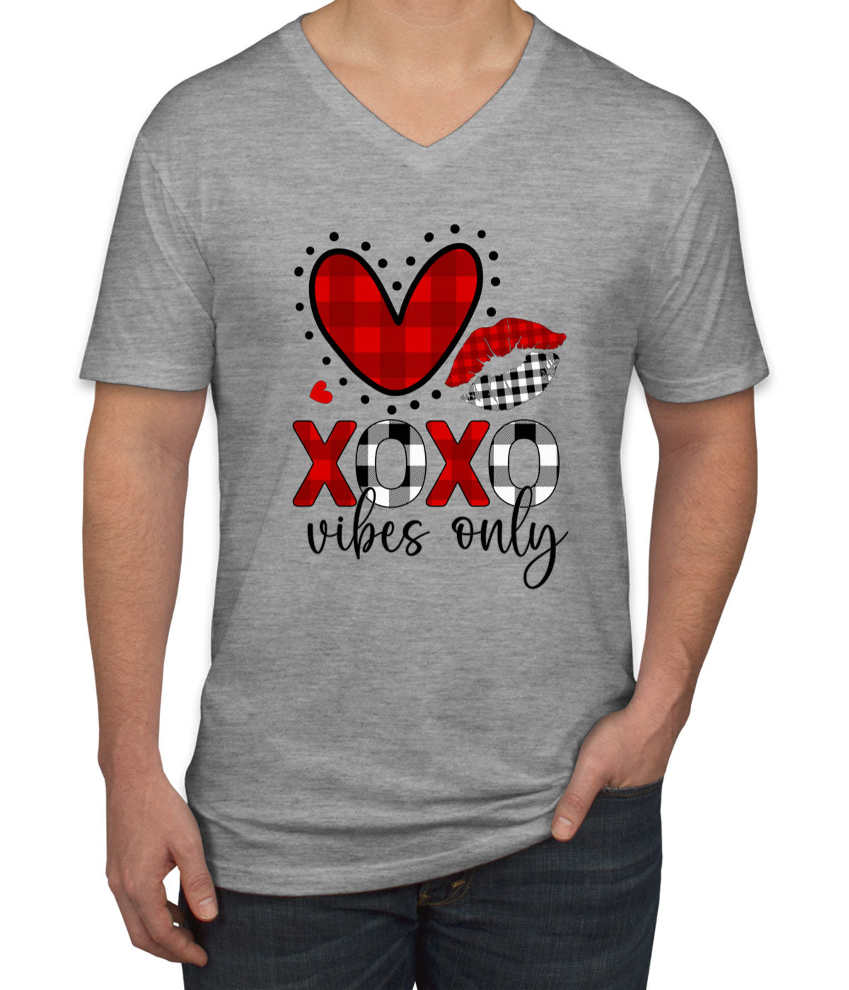 Love XOXO Valentine's Day Men's V Neck T-shirt