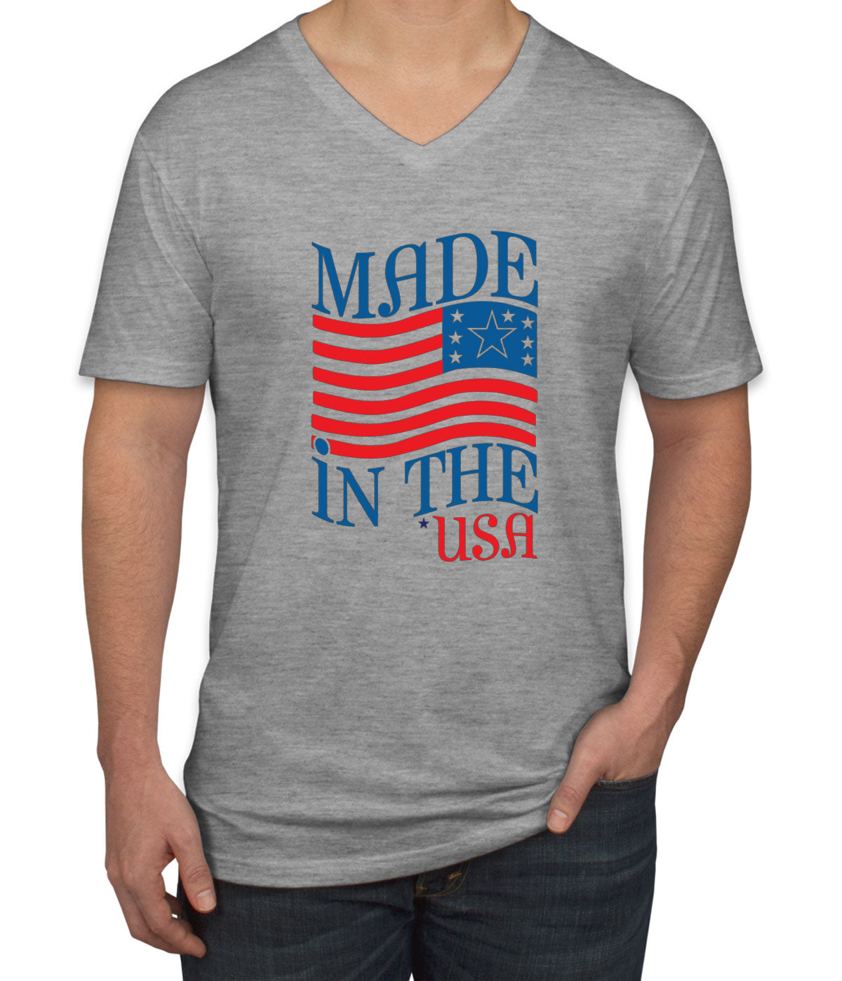 Made In The USA Patriotic Men's V Neck T-shirt