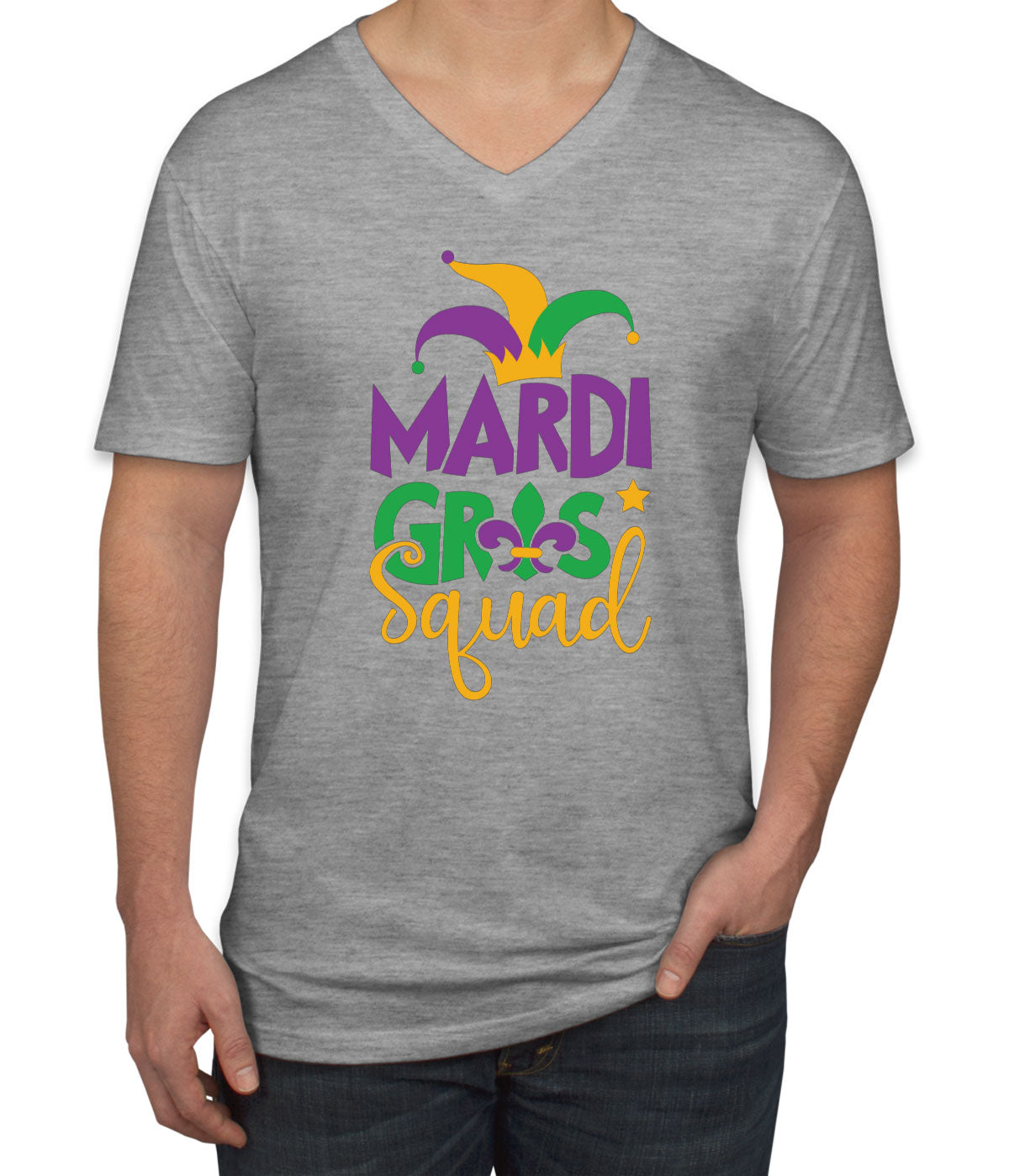 Mardi Gras Squad Men's V Neck T-shirt