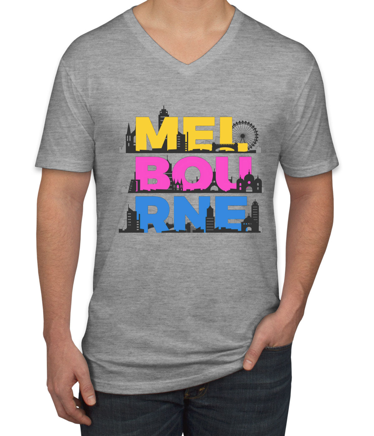 Melbourne Australia Men's V Neck T-shirt